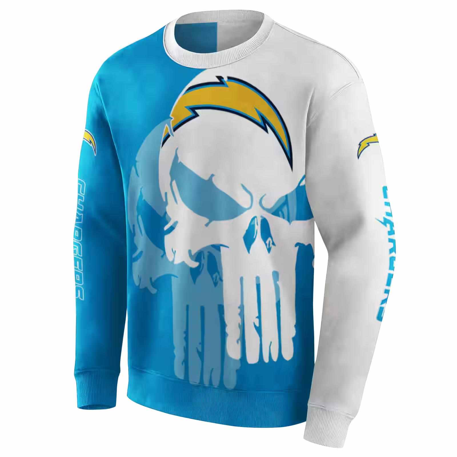 los angeles chargers graphic punisher blue white hoodie new arrival