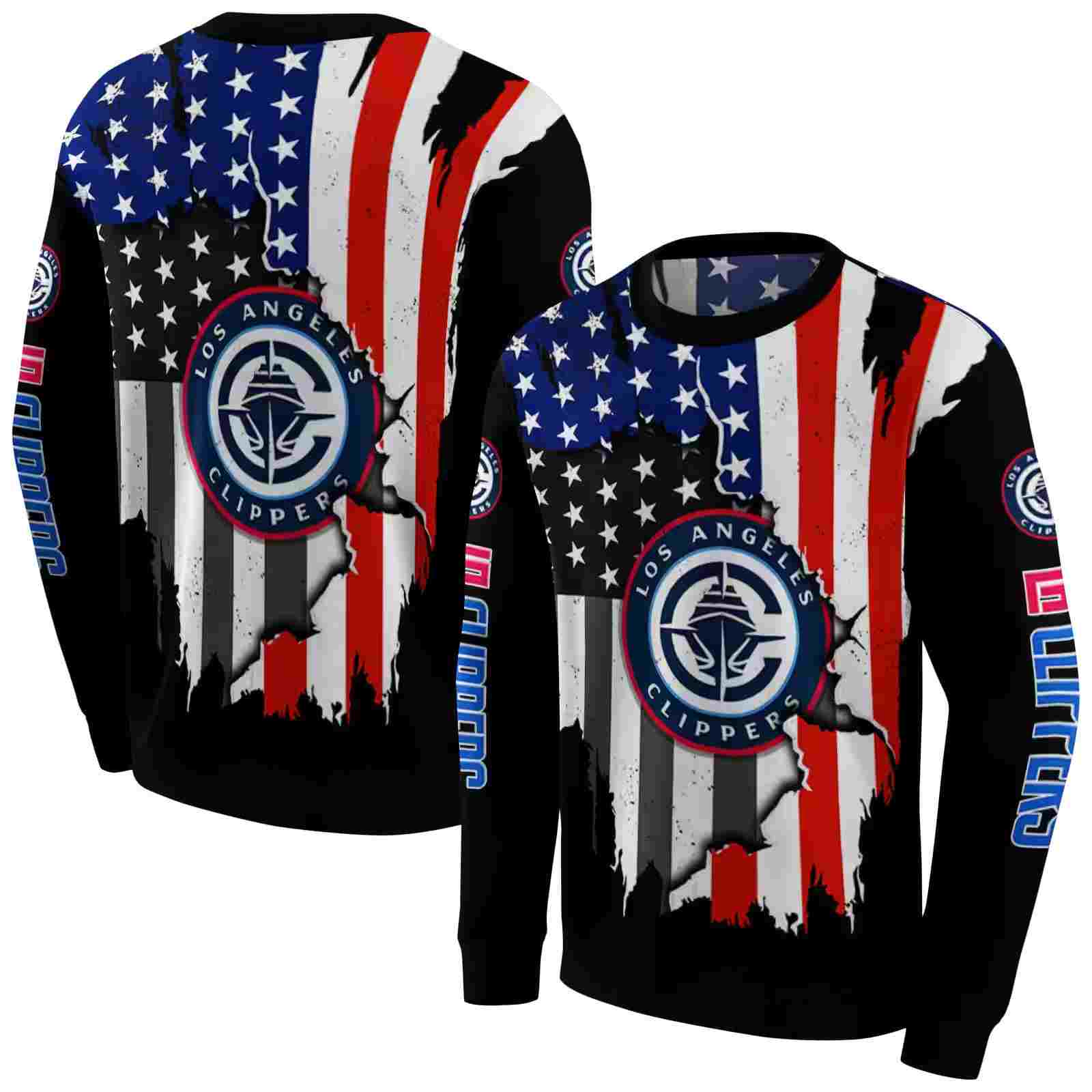 los angeles clippers american pride black hoodie premium grade