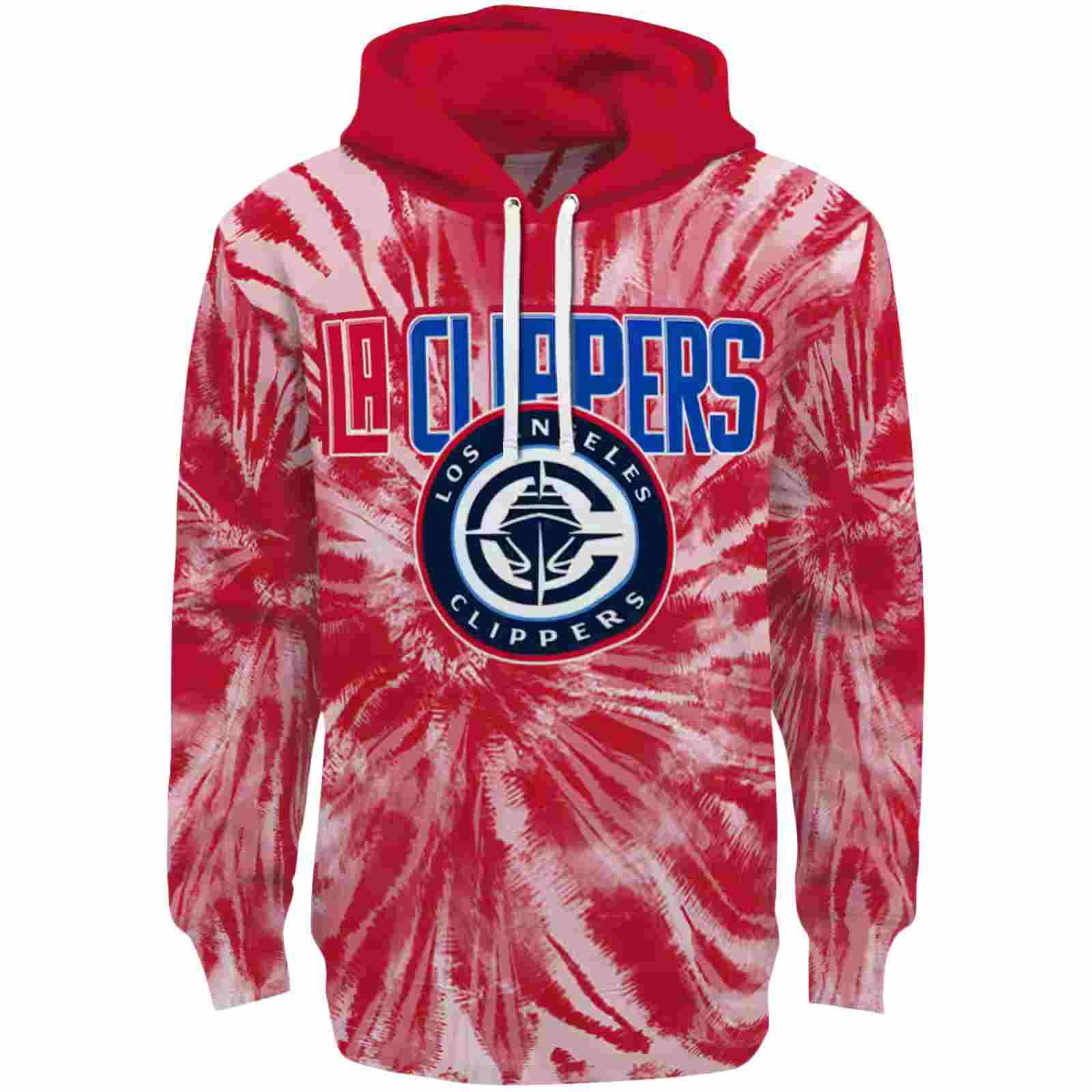 Los Angeles Clippers Tie Dye Pattern Red Hoodie