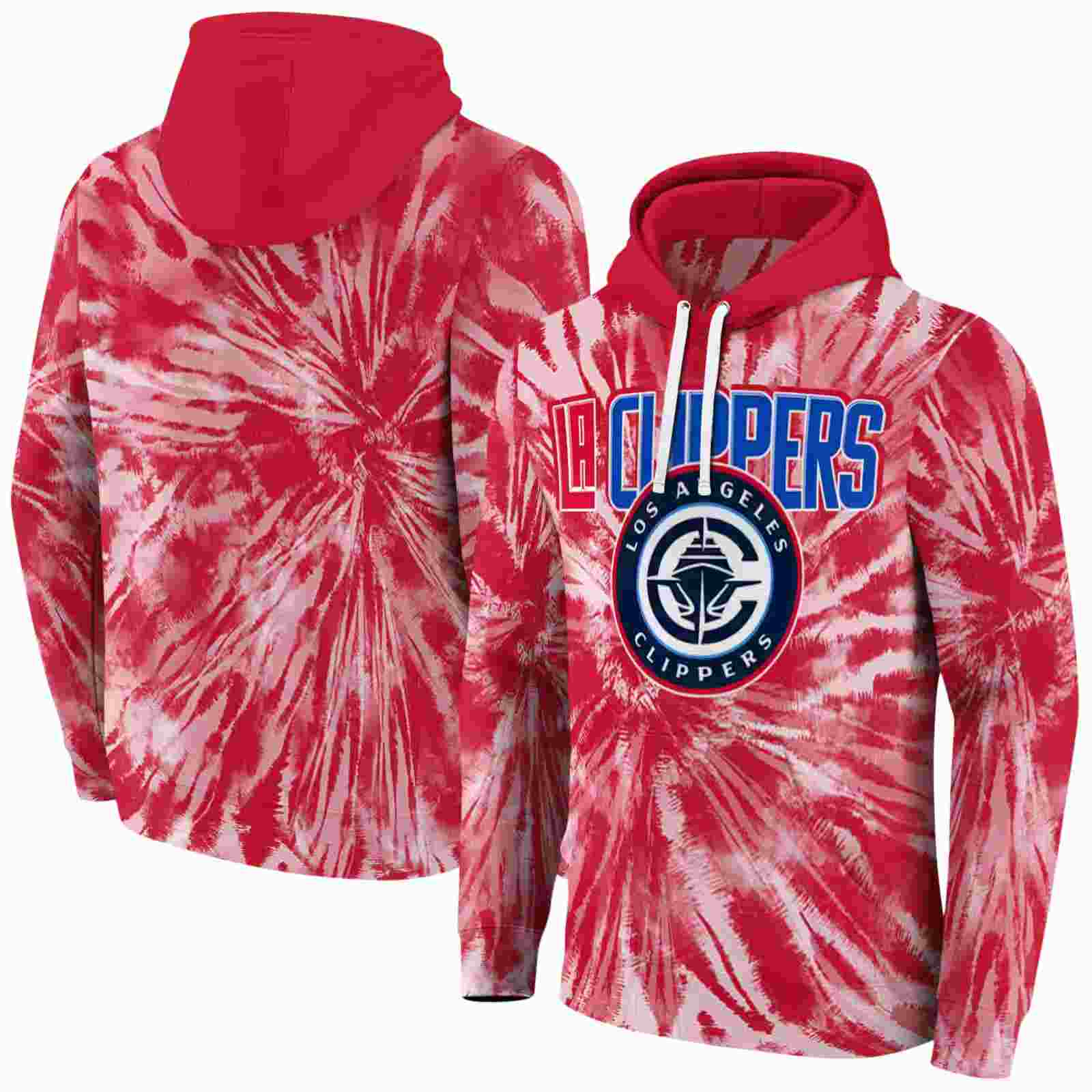 los angeles clippers tie dye pattern red hoodie fashion forward