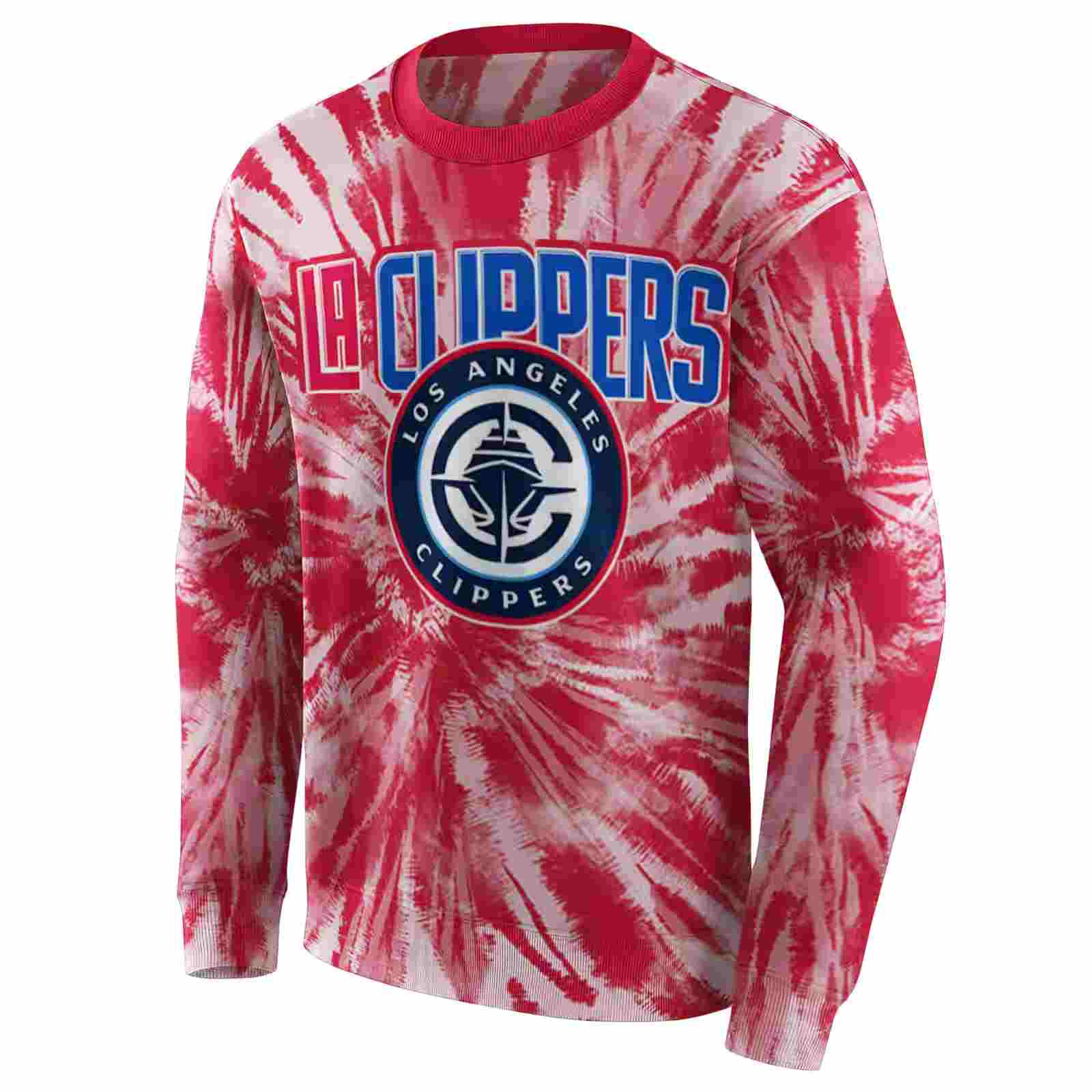 los angeles clippers tie dye pattern red hoodie new arrival