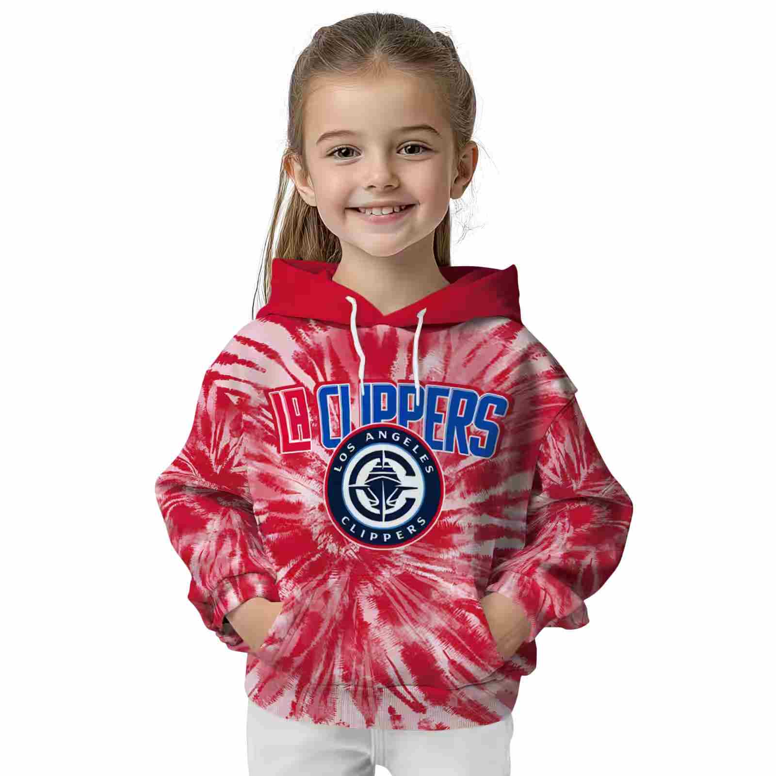 los angeles clippers tie dye pattern red hoodie top rated