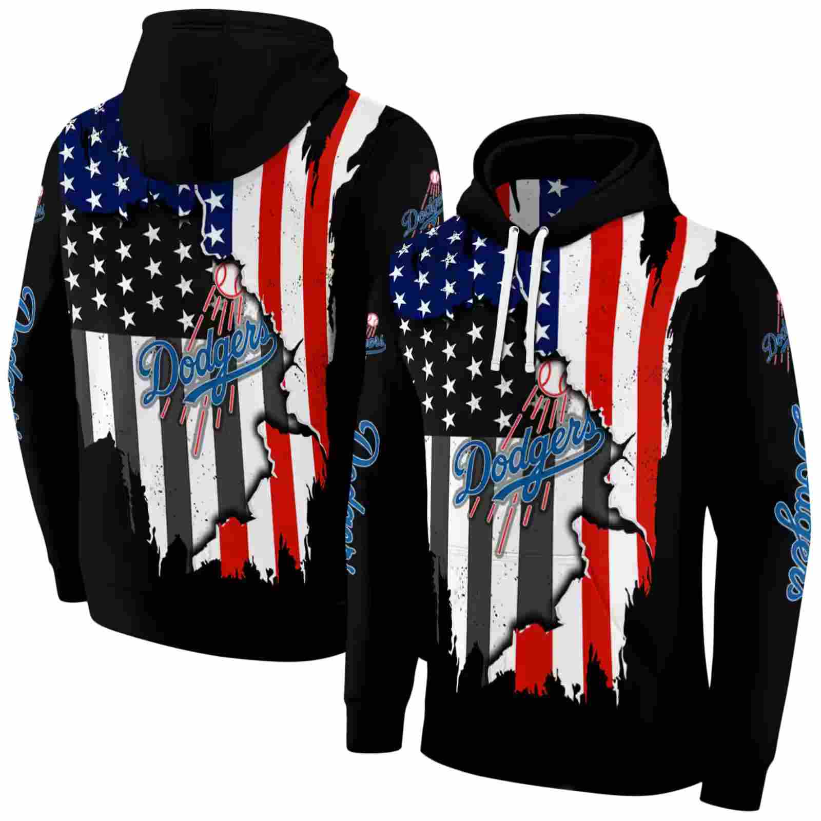 los angeles dodgers american pride black hoodie fashion forward