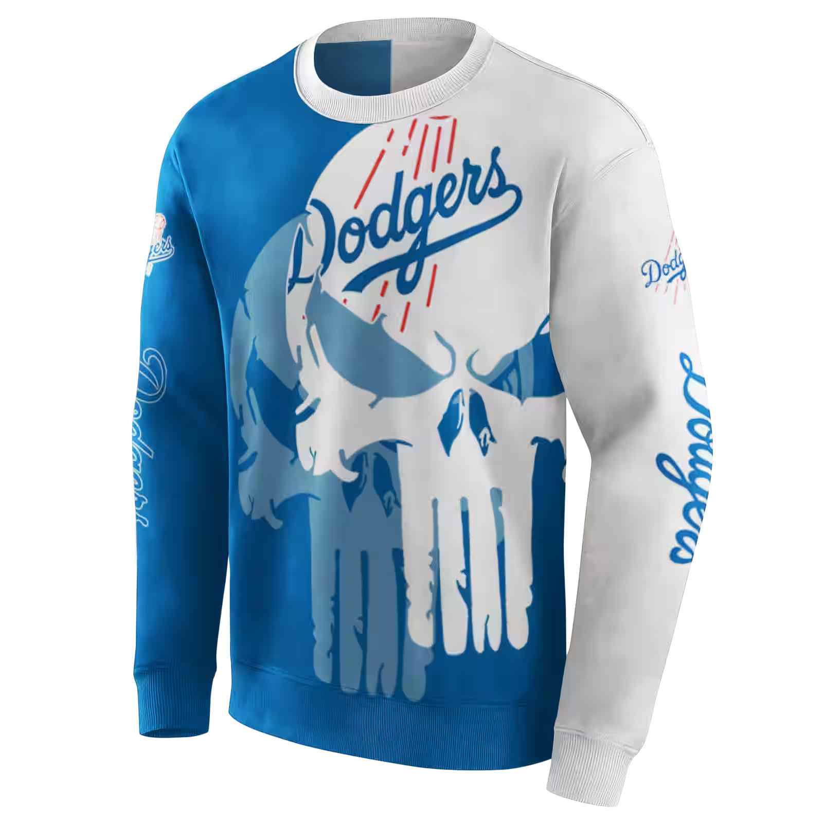 los angeles dodgers graphic punisher blue white hoodie new arrival