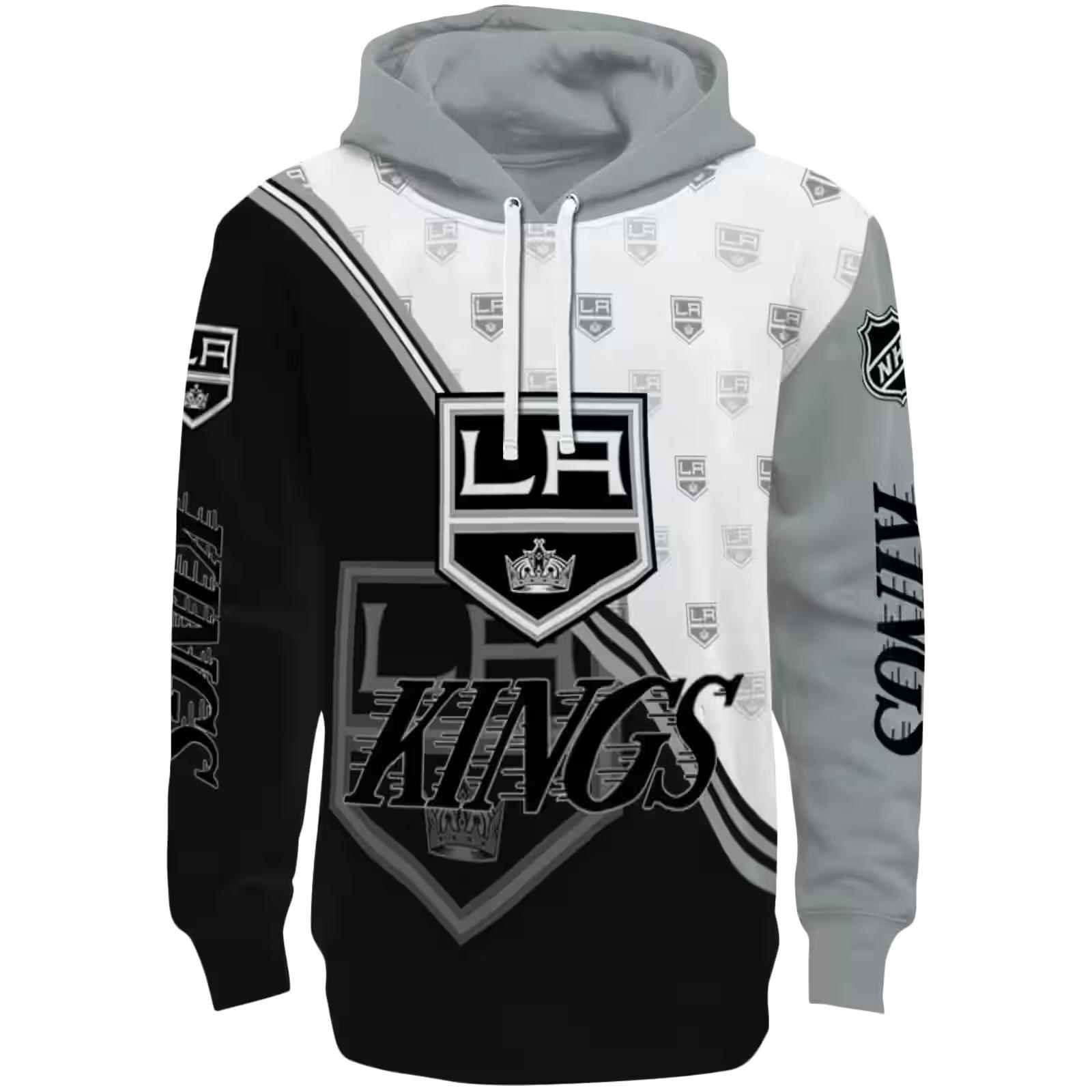 Los Angeles Kings Diagonal Stripe Black White Hoodie