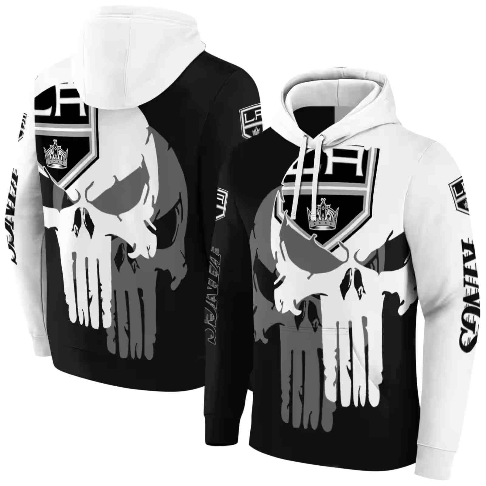 los angeles kings graphic punisher black white hoodie fashion forward