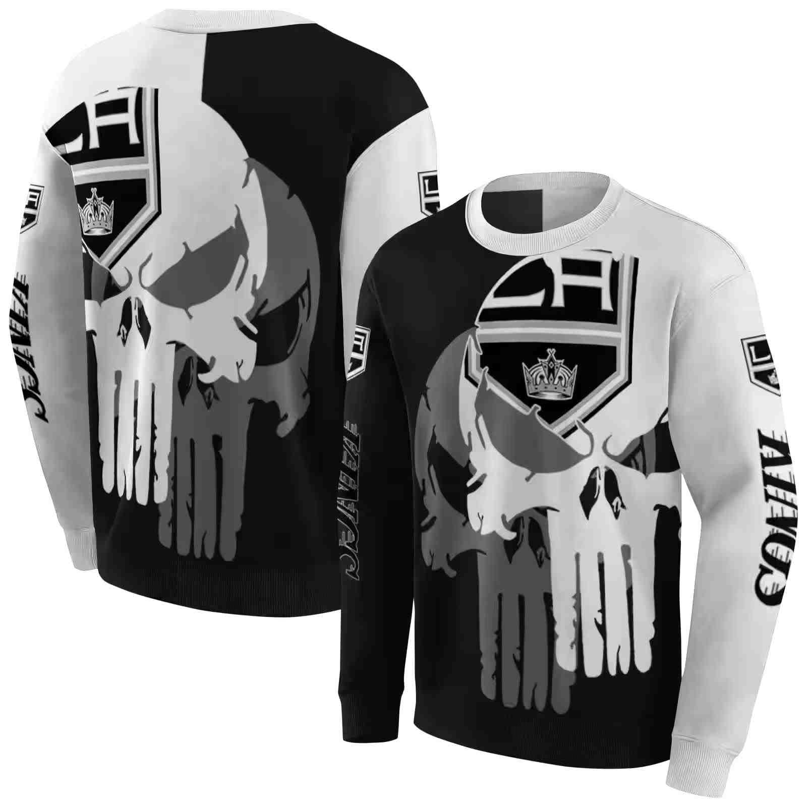 los angeles kings graphic punisher black white hoodie premium grade