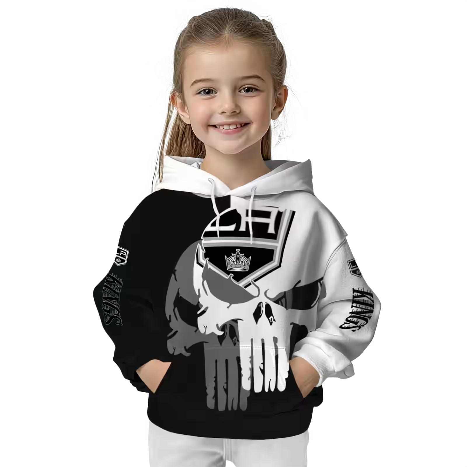 los angeles kings graphic punisher black white hoodie top rated