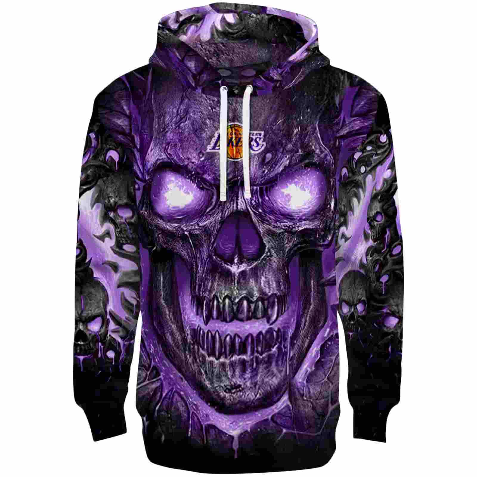 Los Angeles Lakers Demonic Skull Purple Black Hoodie