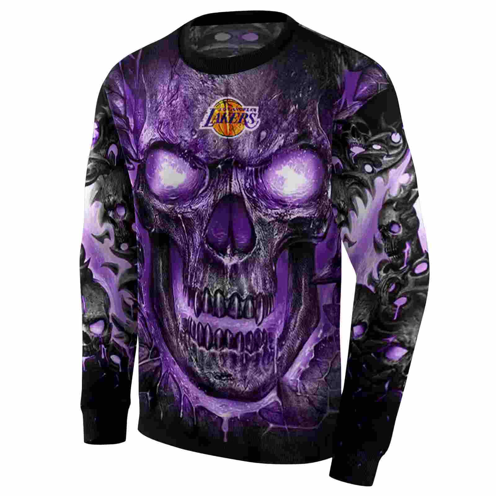 los angeles lakers demonic skull purple black hoodie new arrival