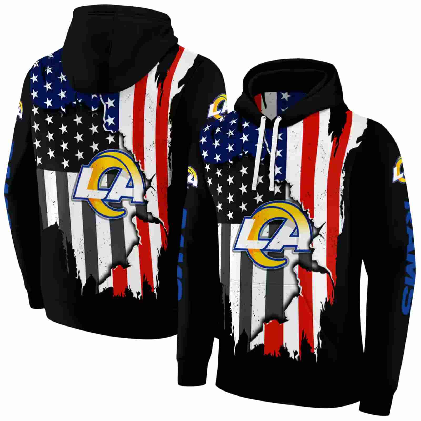 los angeles rams american pride black hoodie fashion forward