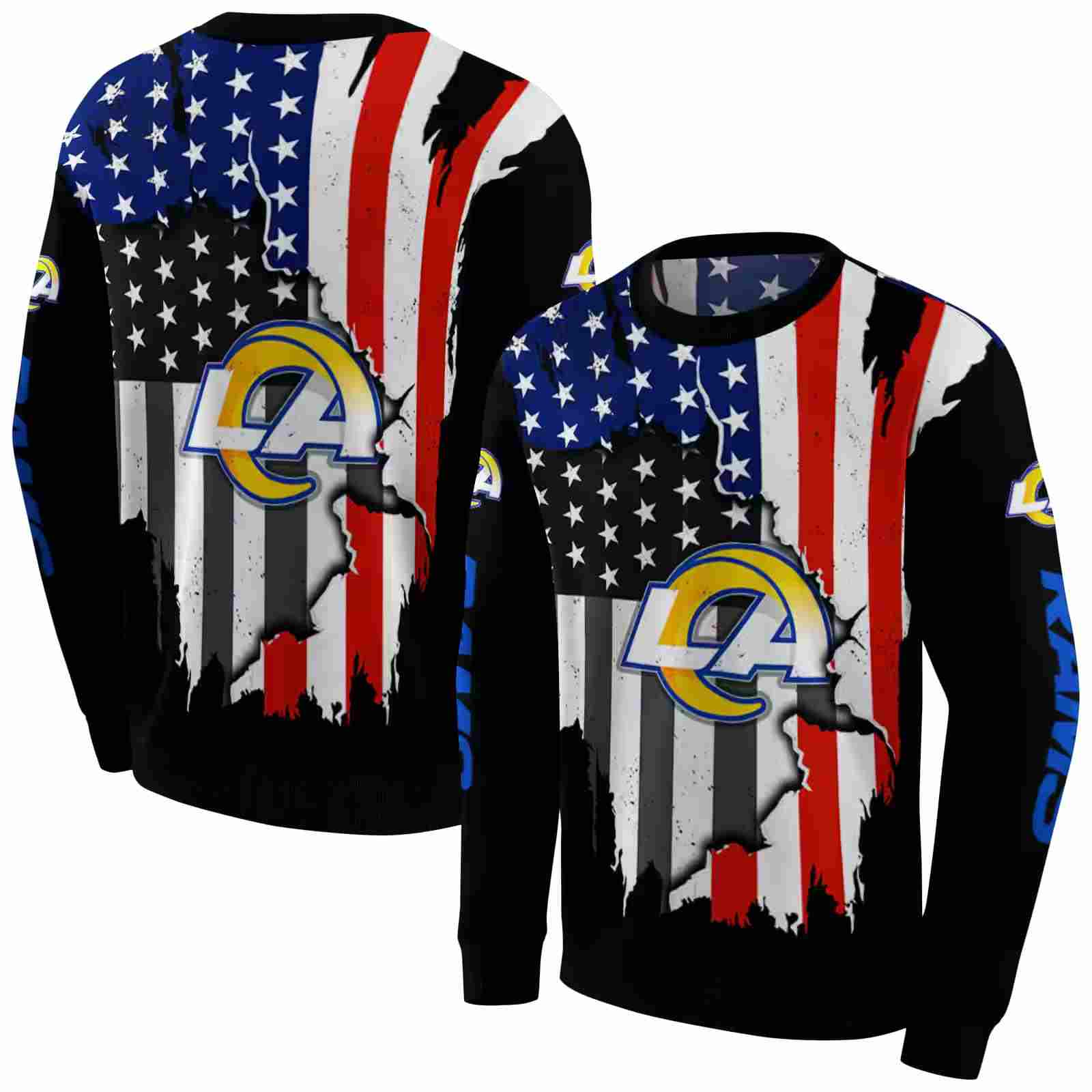 los angeles rams american pride black hoodie premium grade