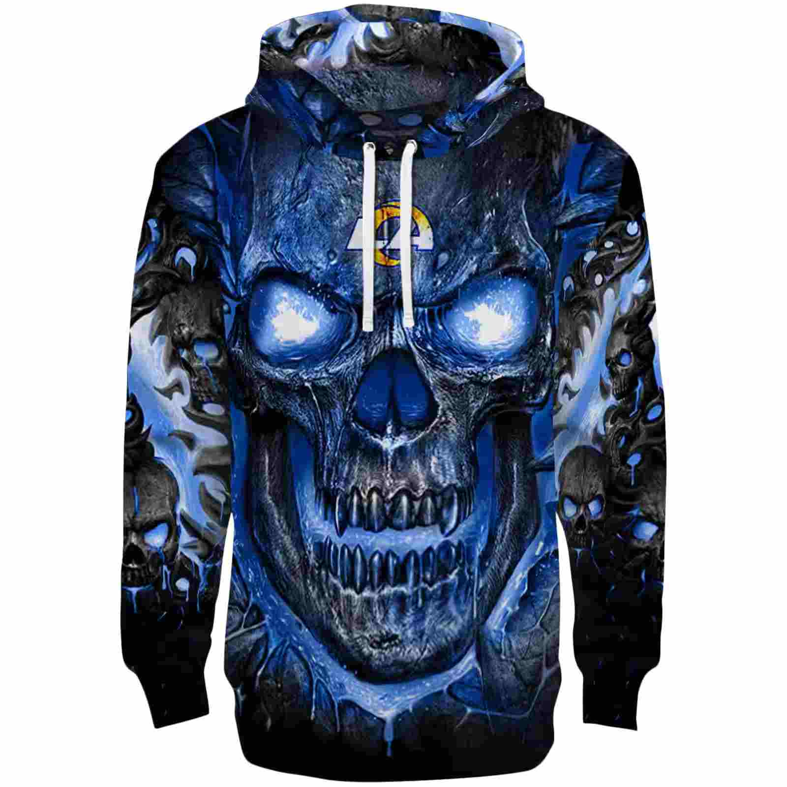 Los Angeles Rams Demonic Skull Blue Black Hoodie