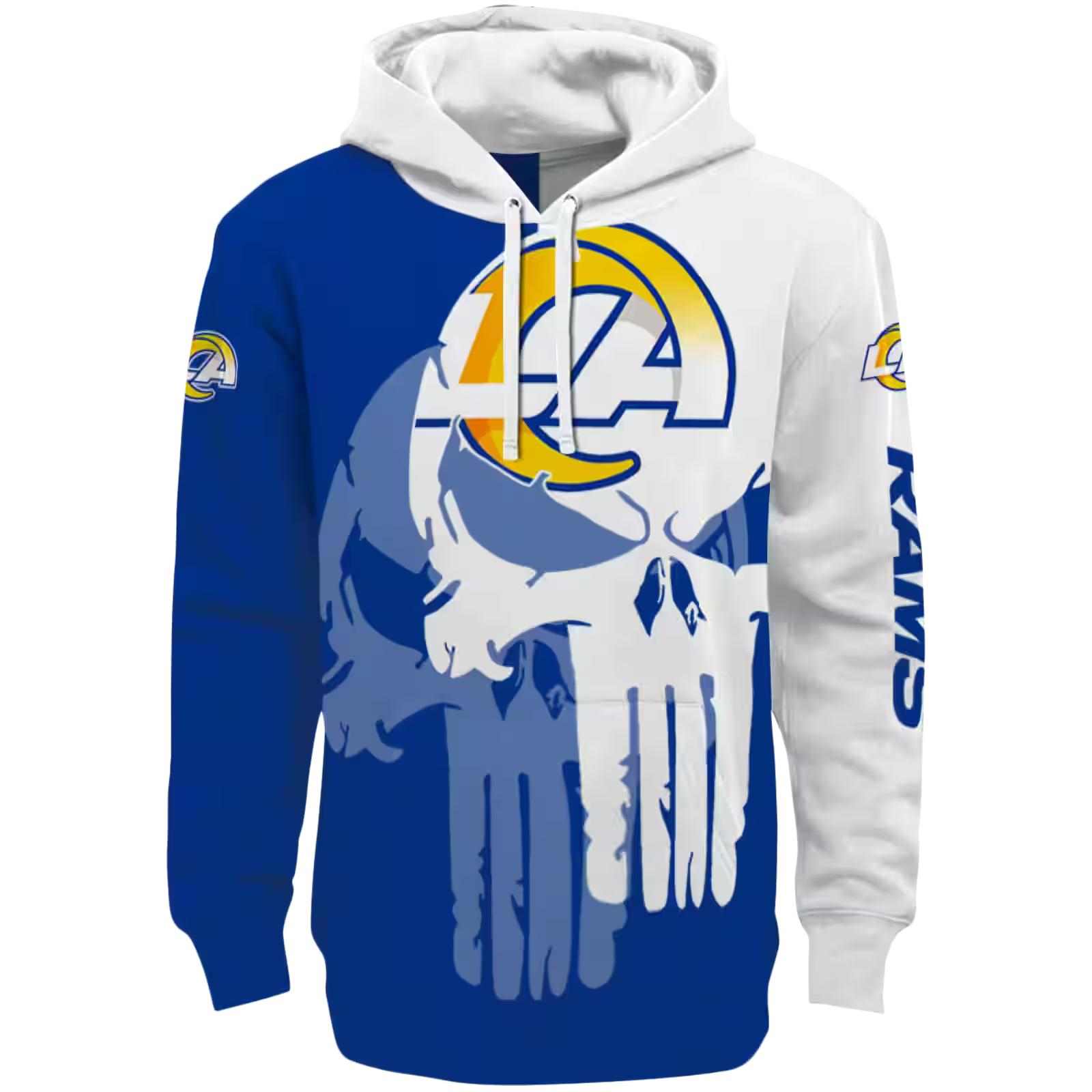 Los Angeles Rams Graphic Punisher Blue White Hoodie