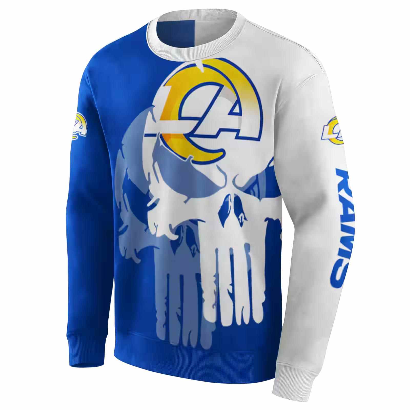 los angeles rams graphic punisher blue white hoodie new arrival