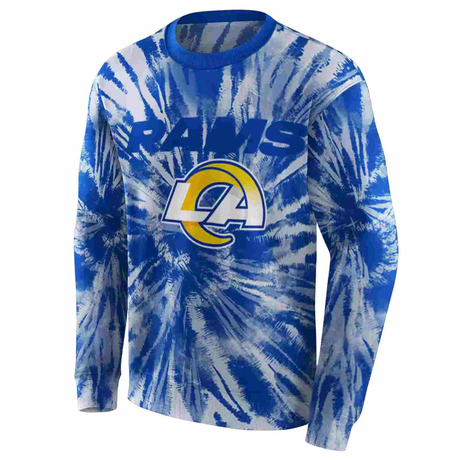 los angeles rams tie dye pattern blue hoodie new arrival