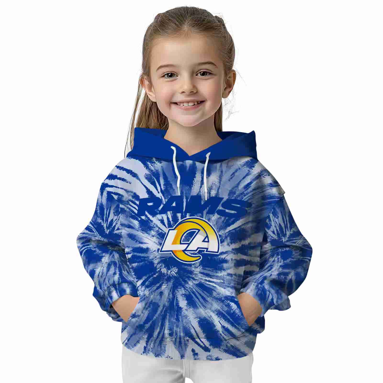 los angeles rams tie dye pattern blue hoodie top rated