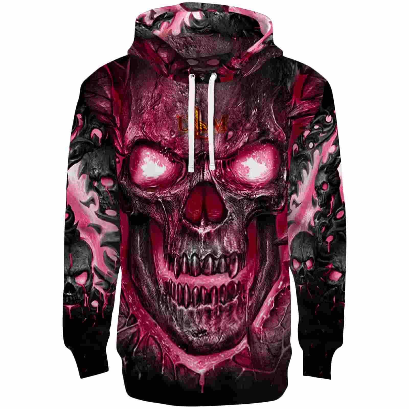 Louisiana-Monroe Warhawks Demonic Skull Red Black Hoodie