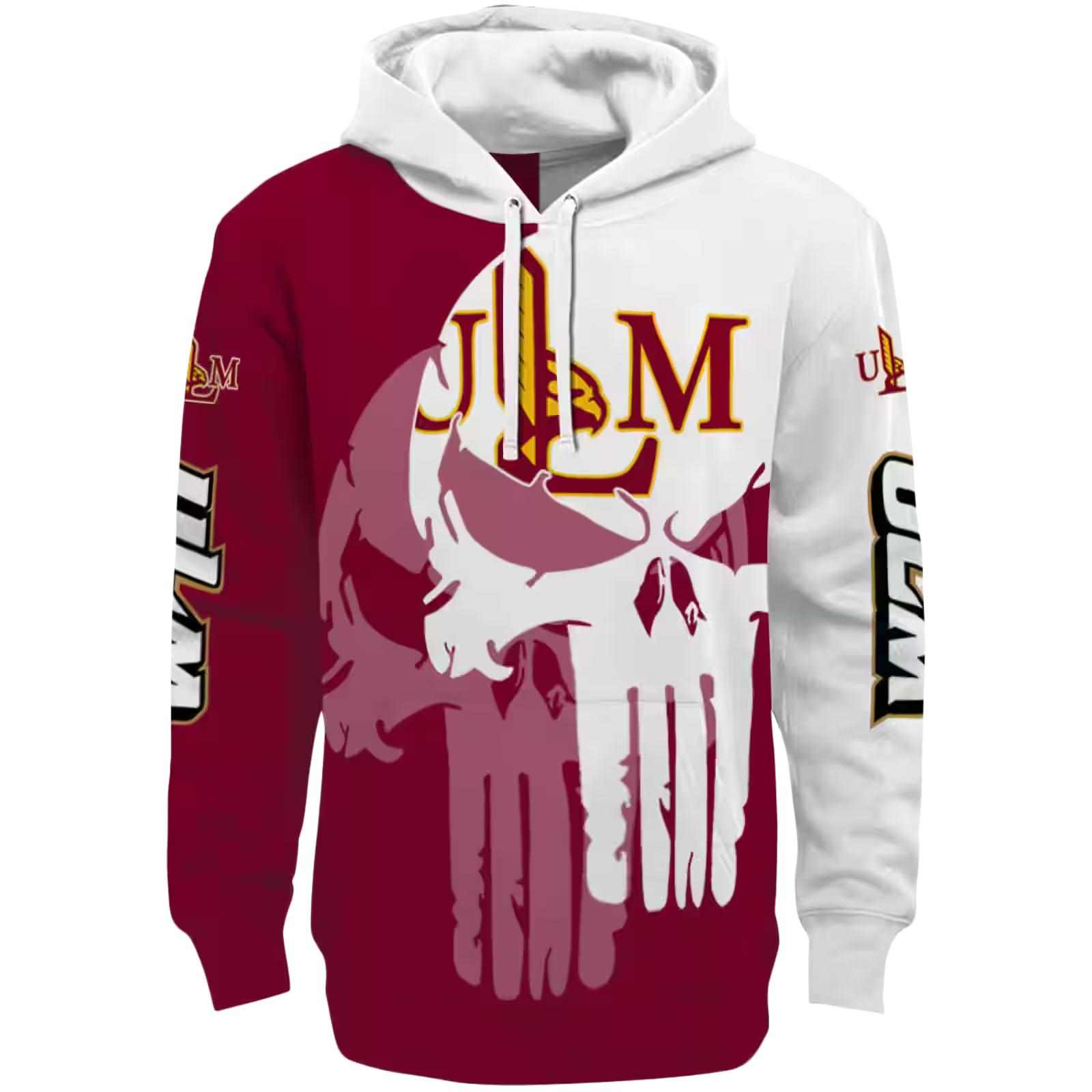 Louisiana-Monroe Warhawks Graphic Punisher Red White Hoodie