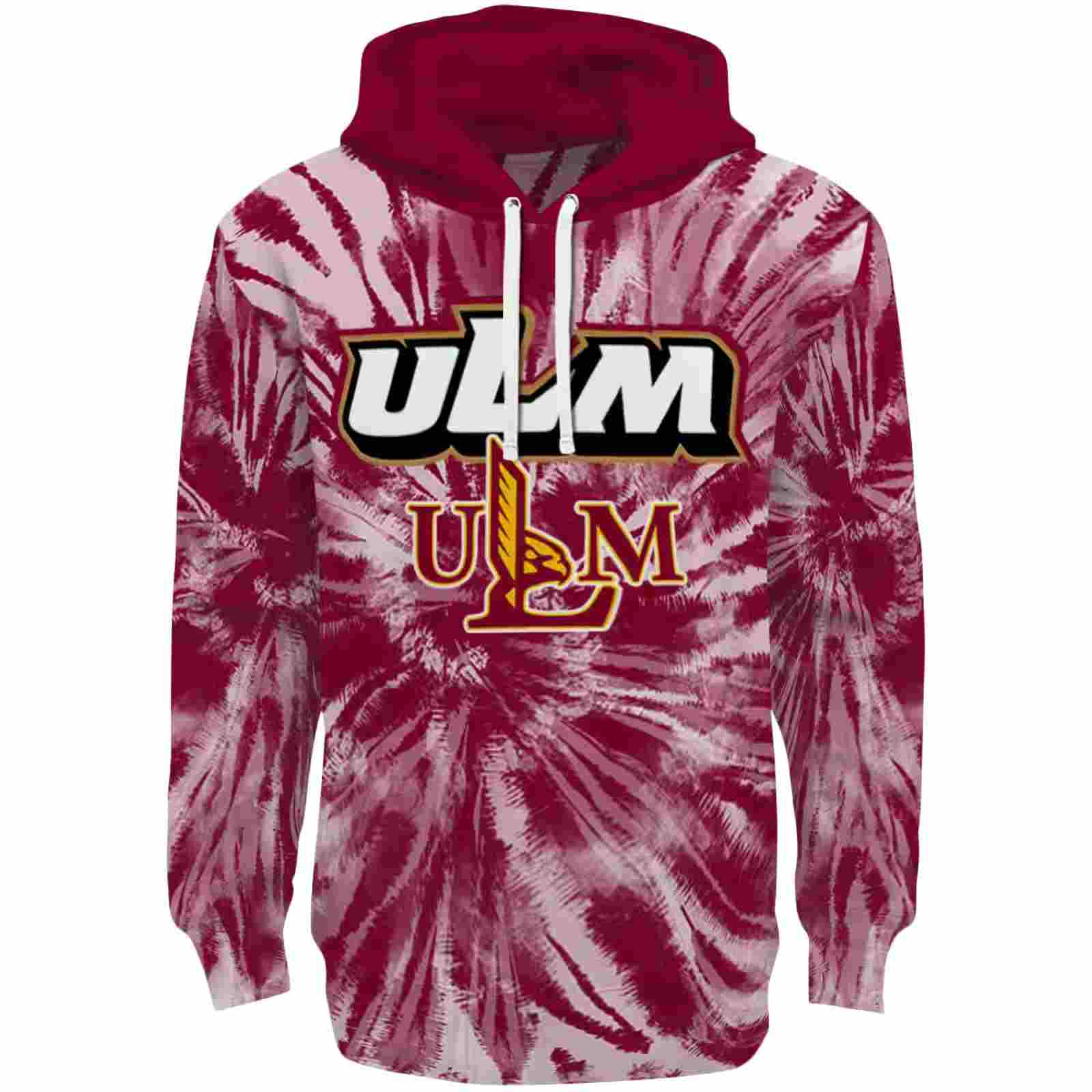 Louisiana-Monroe Warhawks Tie Dye Pattern Red Hoodie