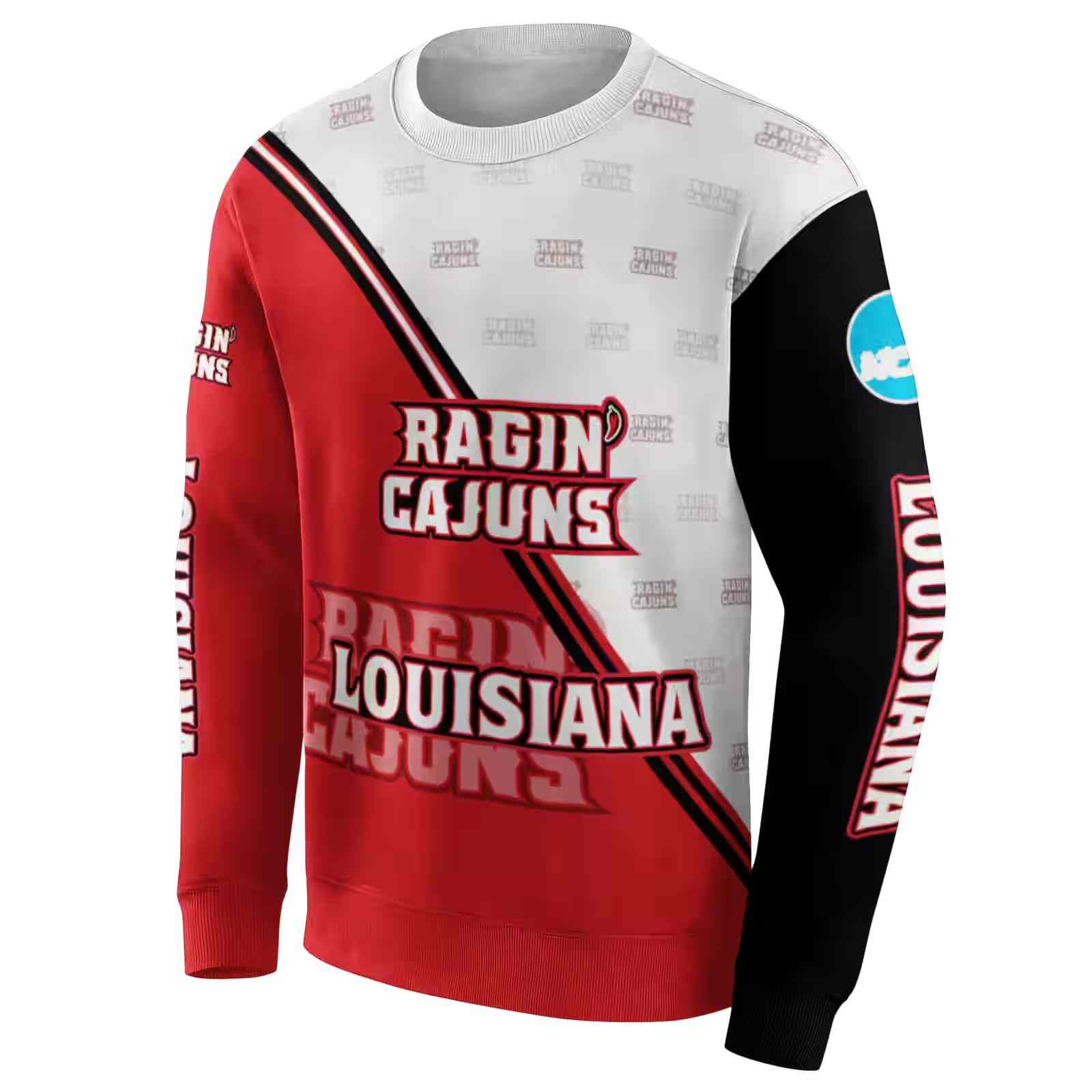 louisiana ragin cajuns diagonal stripe red white hoodie new arrival