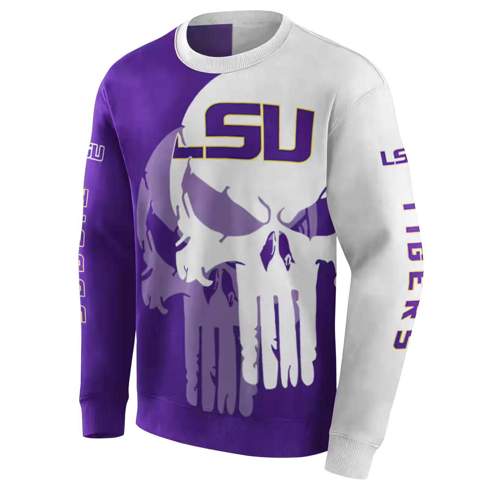 lsu tigers graphic punisher purple white hoodie new arrival