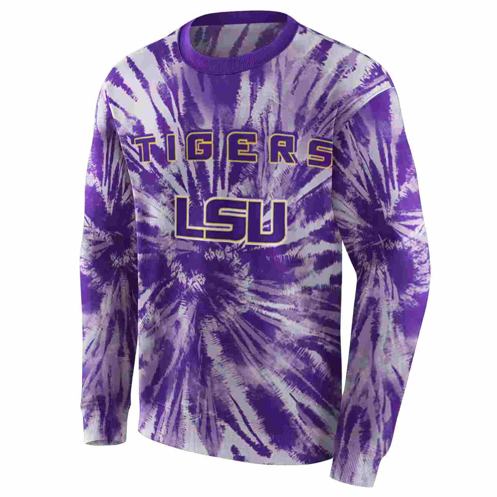 lsu tigers tie dye pattern purple hoodie new arrival