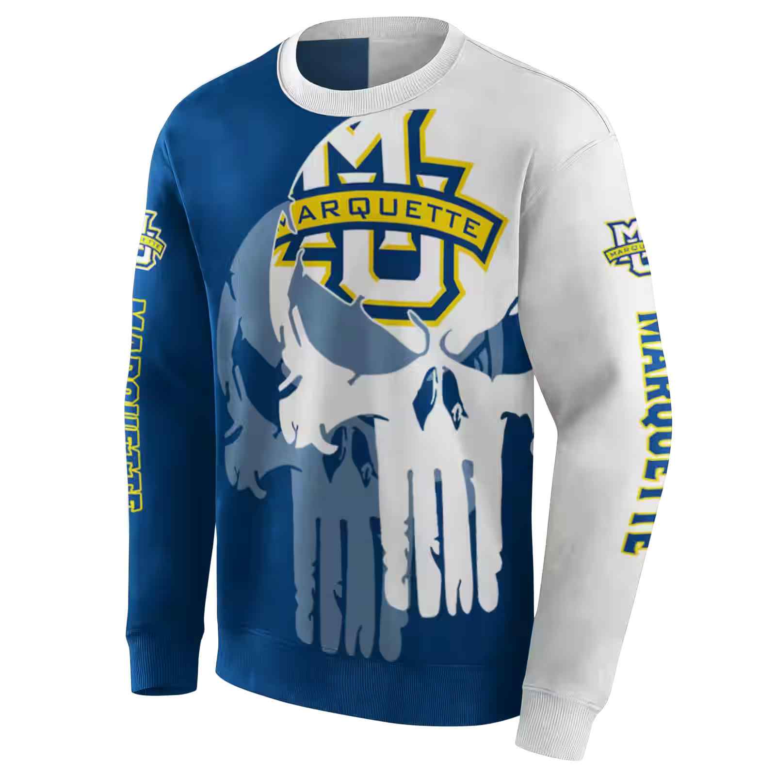 marquette golden eagles graphic punisher blue white hoodie new arrival