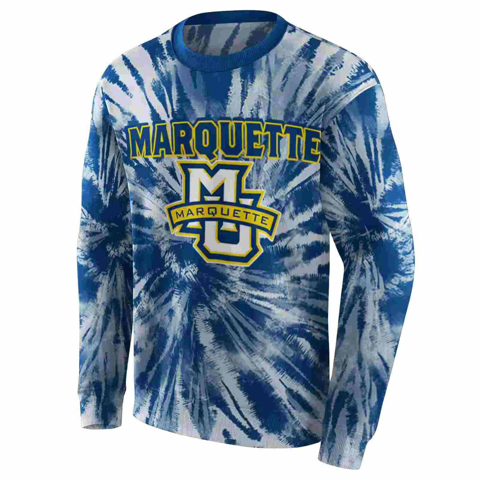 marquette golden eagles tie dye pattern blue hoodie new arrival