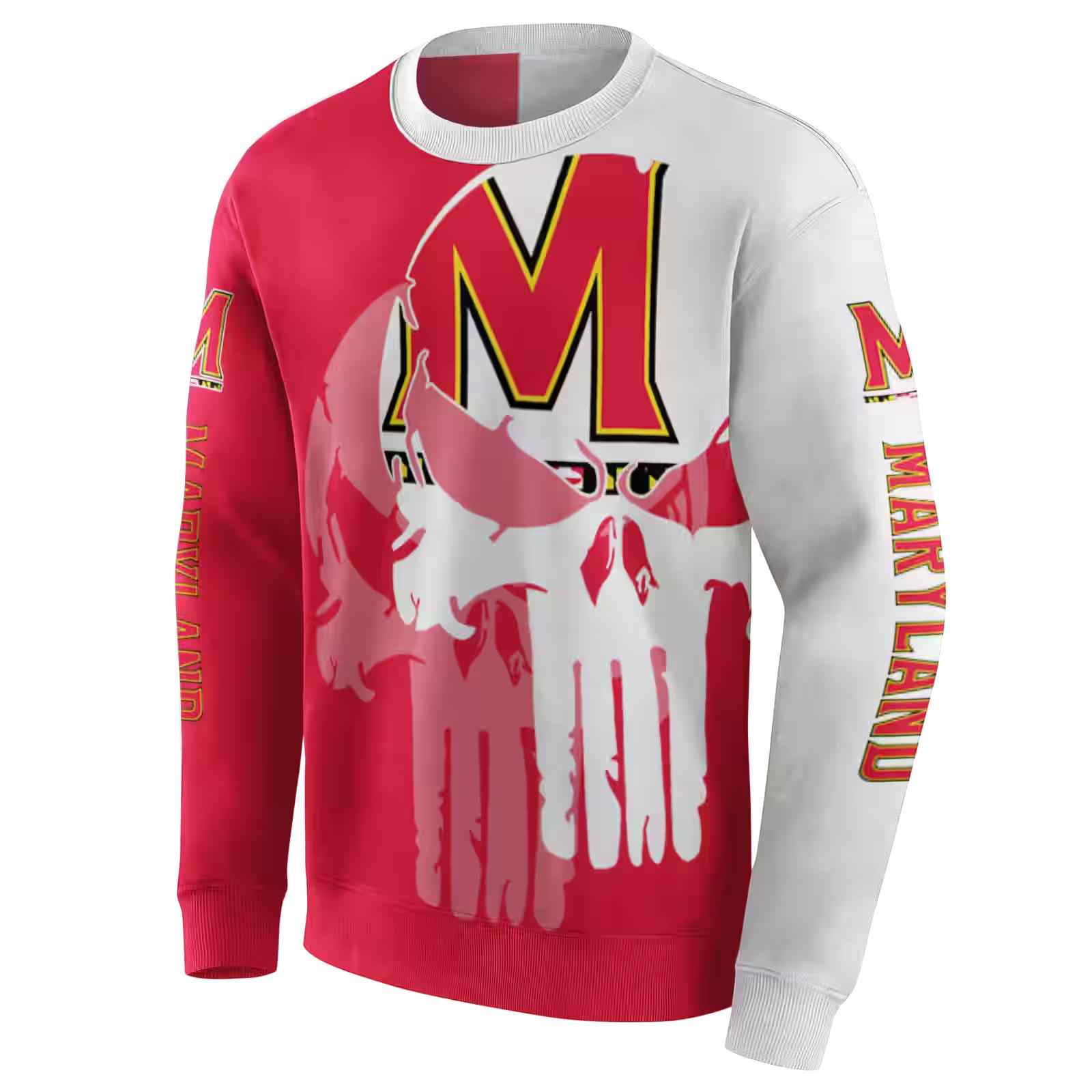 maryland terrapins graphic punisher red white hoodie new arrival