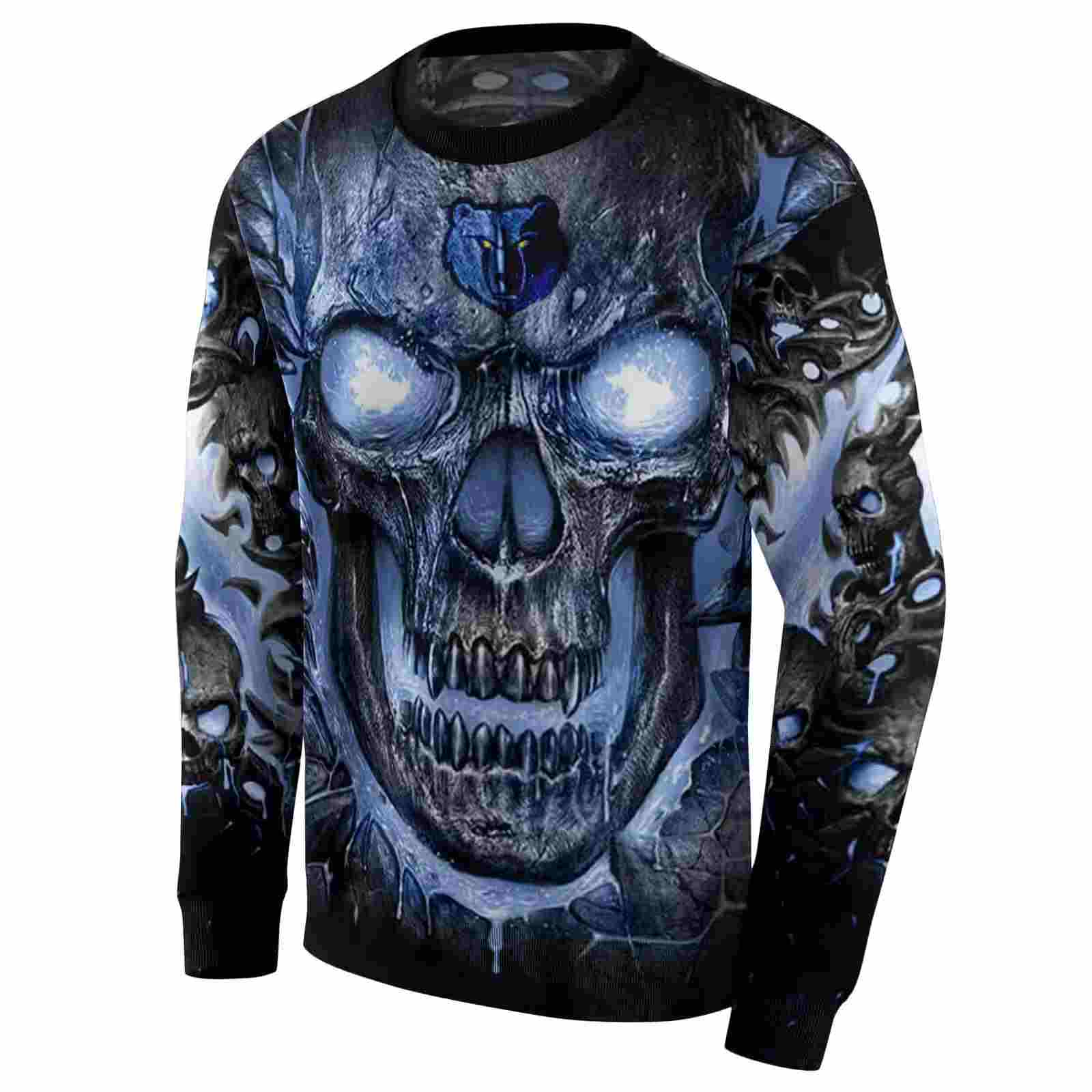 memphis grizzlies demonic skull blue black hoodie new arrival