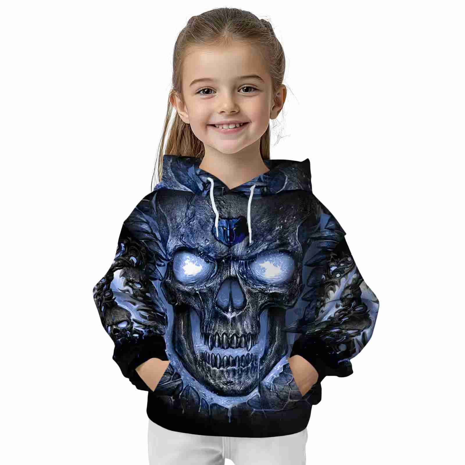 memphis grizzlies demonic skull blue black hoodie top rated