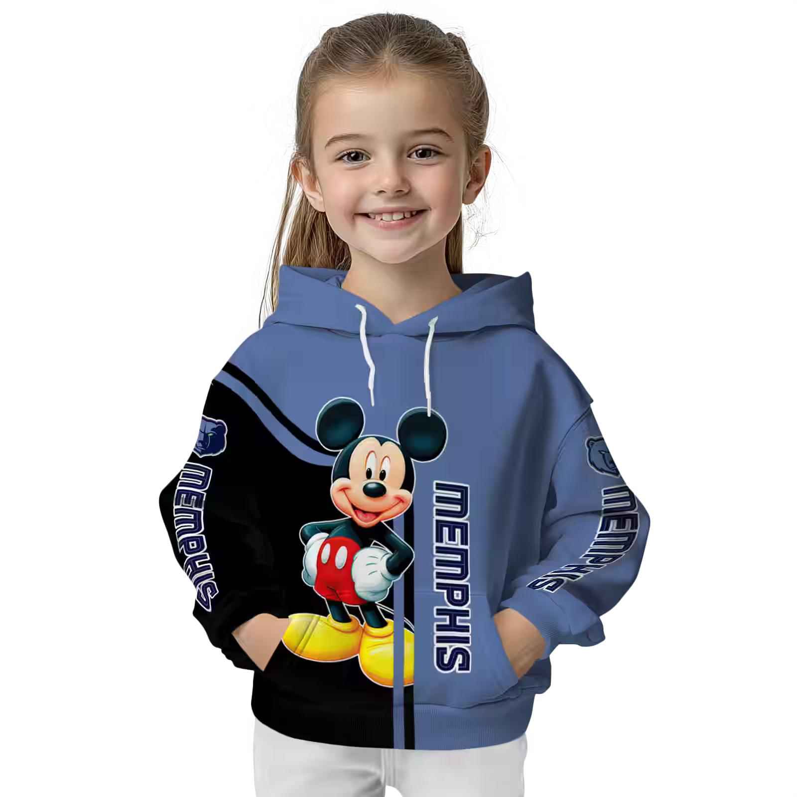 memphis grizzlies mickey mouse blue black hoodie top rated