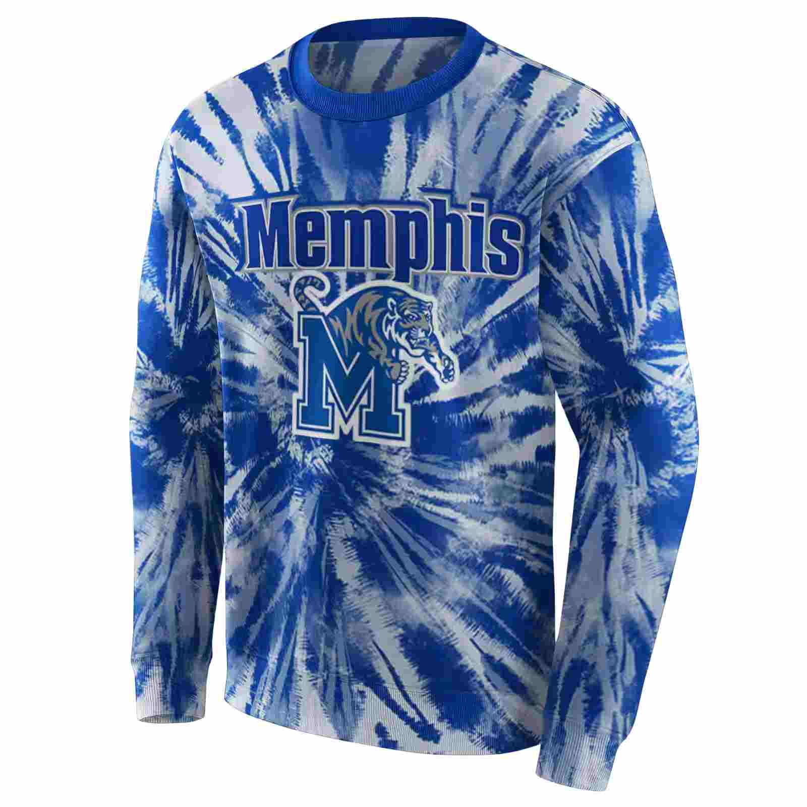 memphis tigers tie dye pattern blue hoodie new arrival