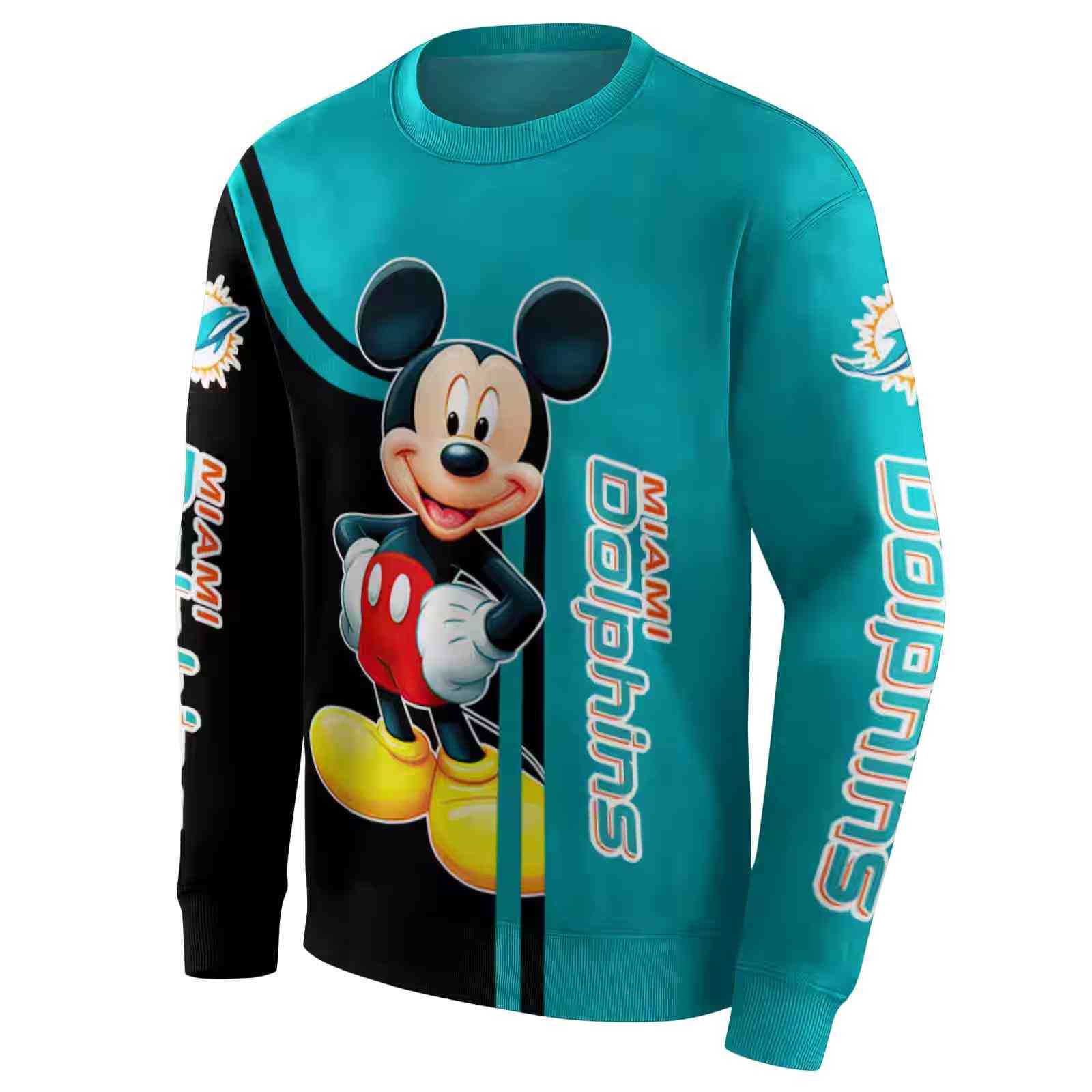 miami dolphins mickey mouse aqua black hoodie new arrival