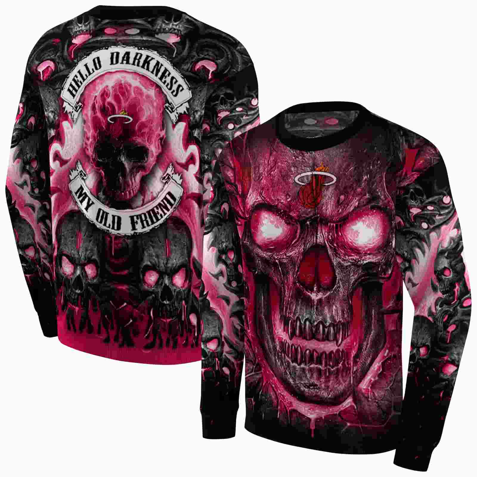 miami heat demonic skull red black hoodie premium grade