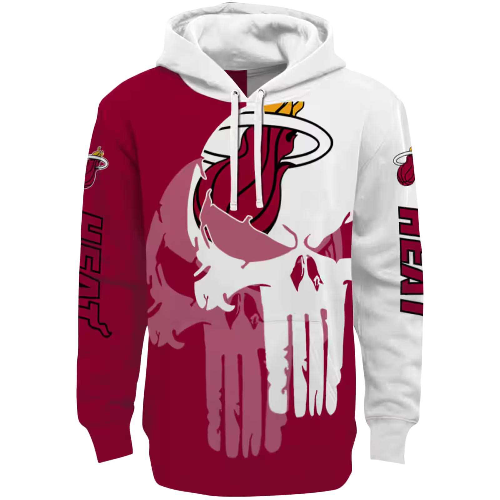 Miami Heat Graphic Punisher Red White Hoodie