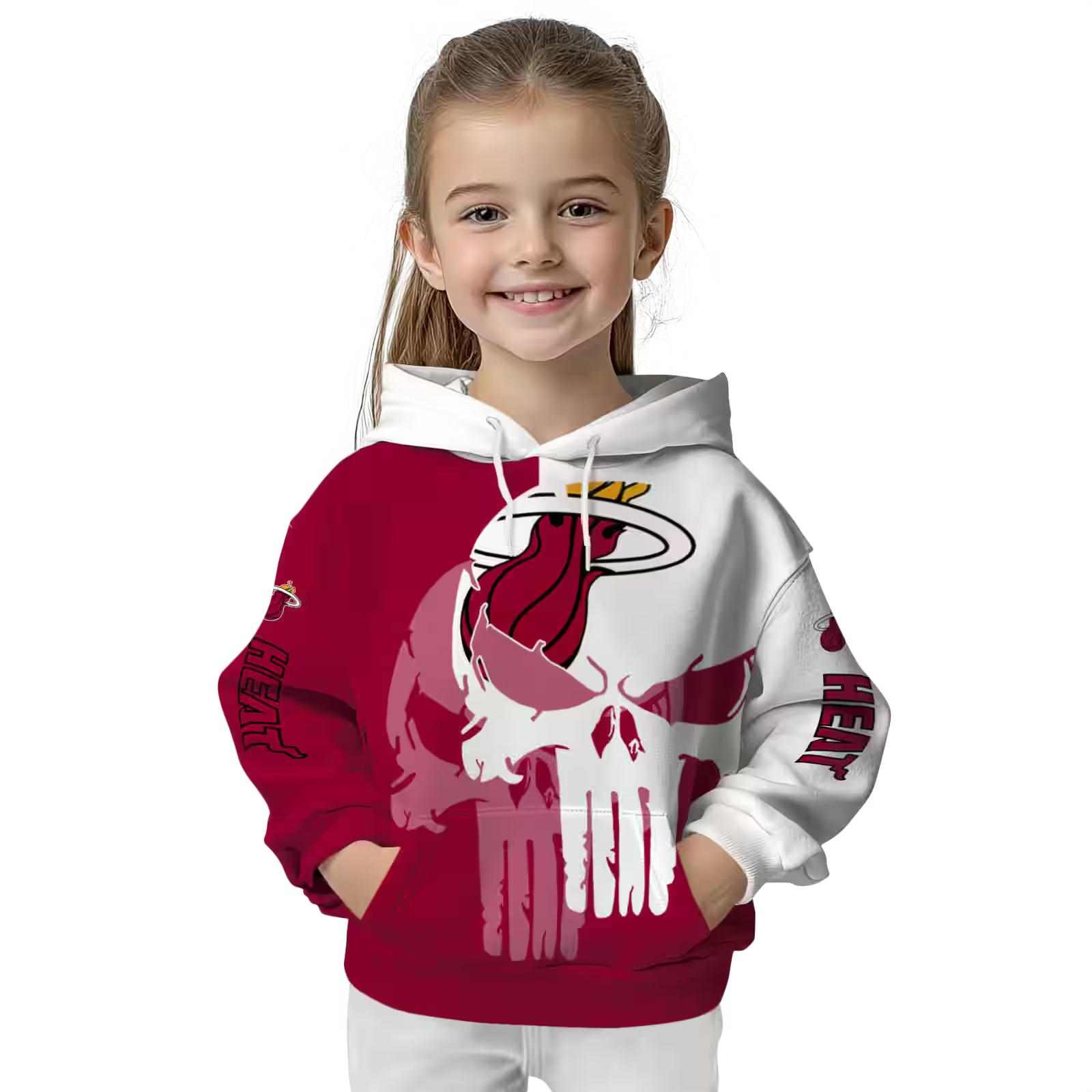 miami heat graphic punisher red white hoodie top rated