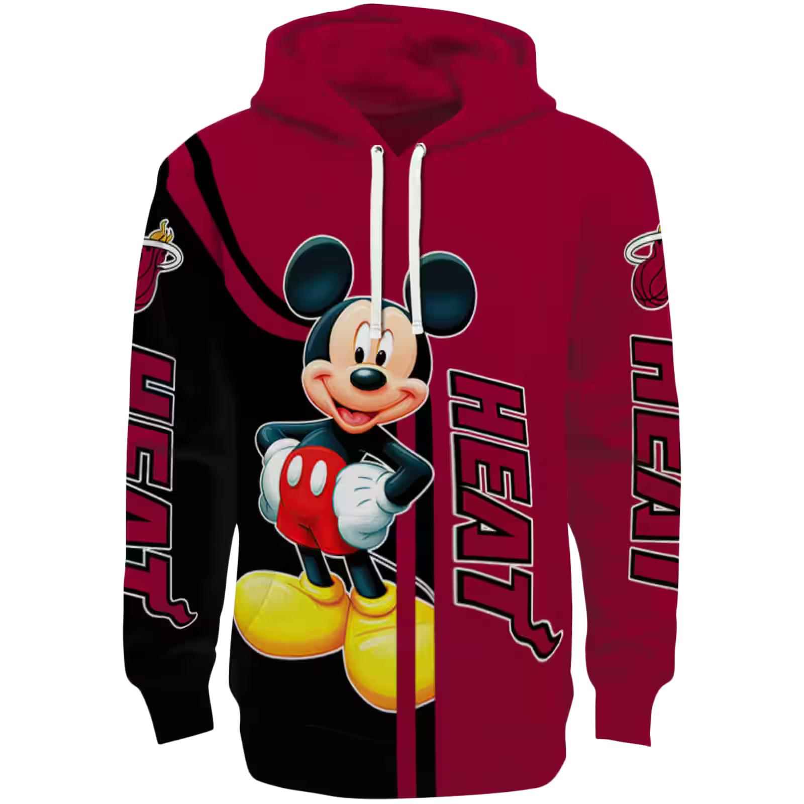 Miami Heat Mickey Mouse Red Black Hoodie