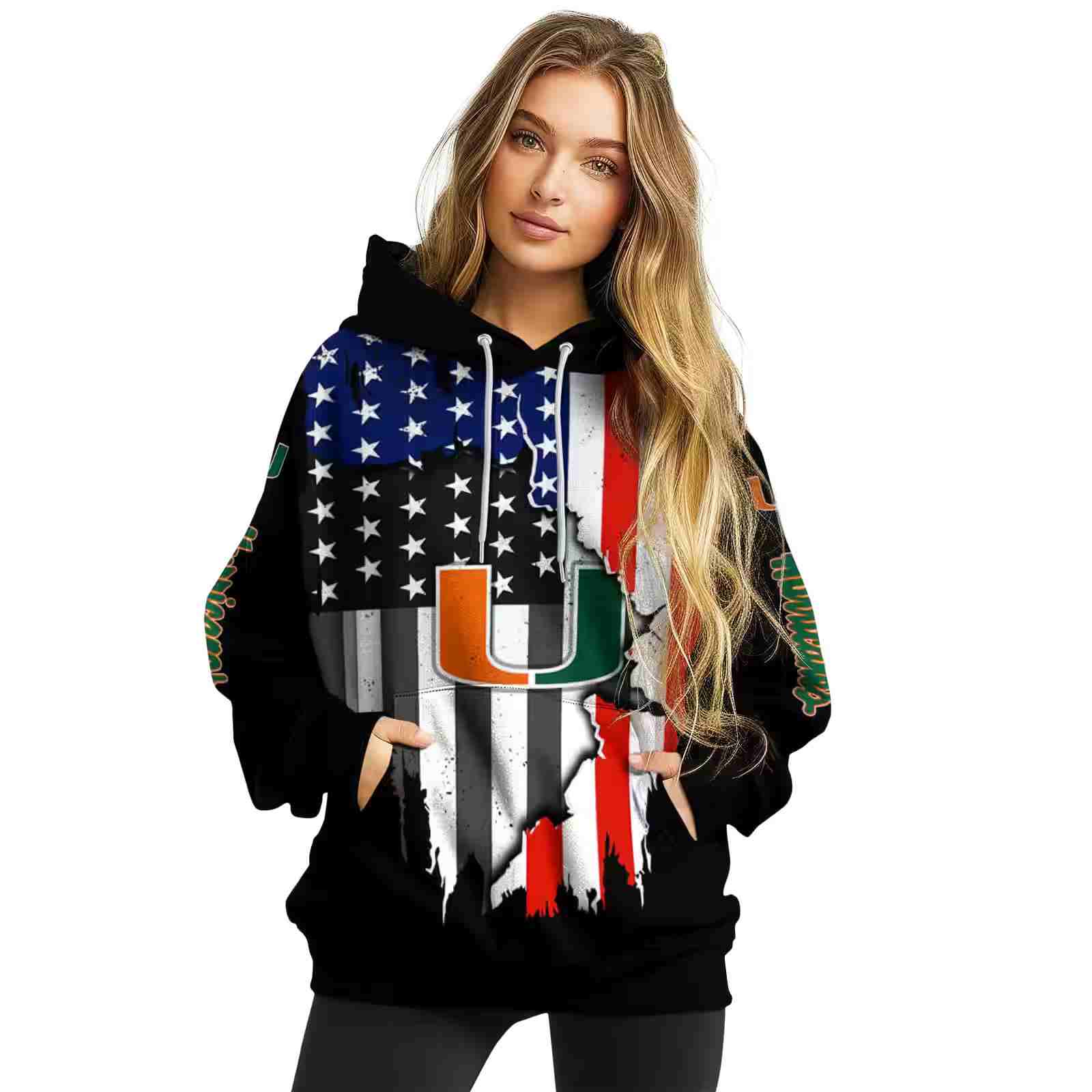 miami hurricanes american pride black hoodie high quality