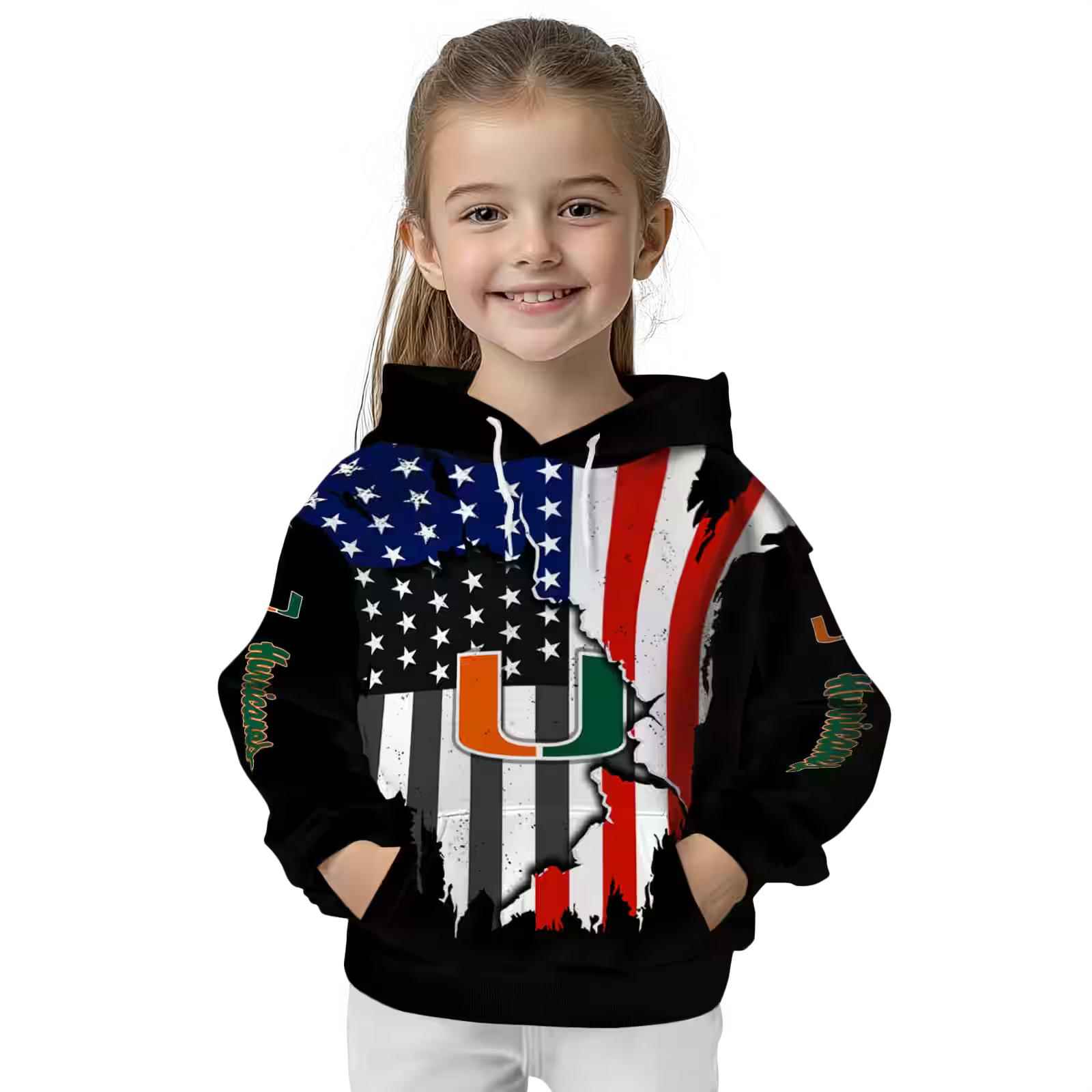 miami hurricanes american pride black hoodie top rated