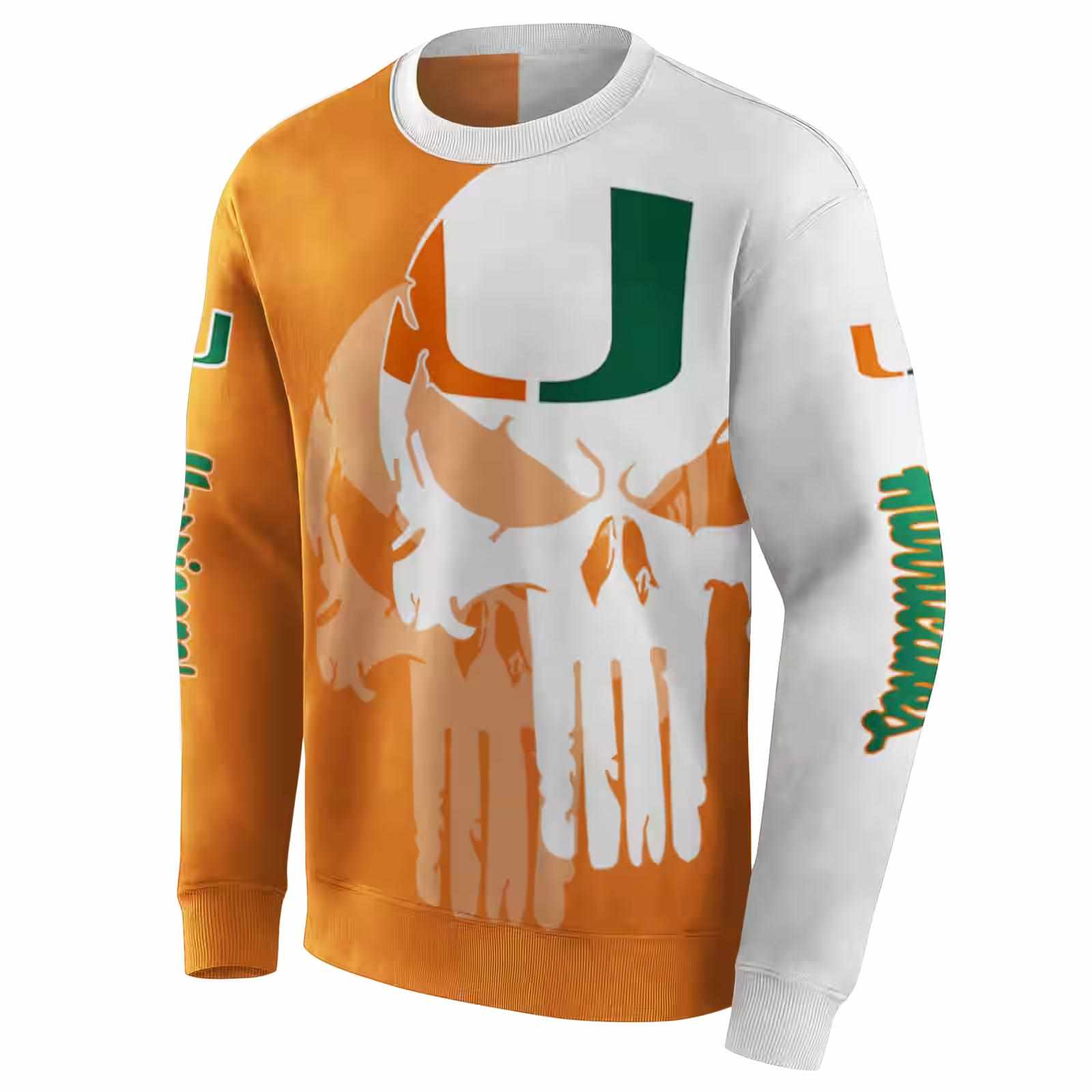 miami hurricanes graphic punisher orange white hoodie new arrival