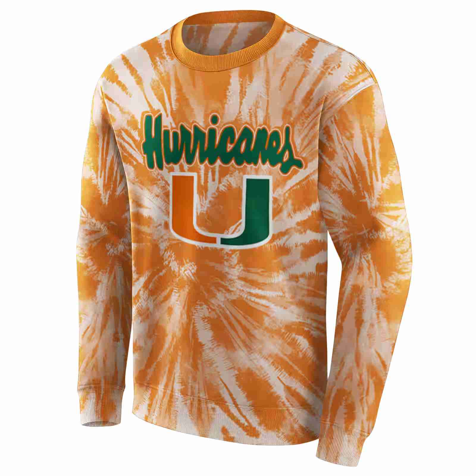 miami hurricanes tie dye pattern orange hoodie new arrival