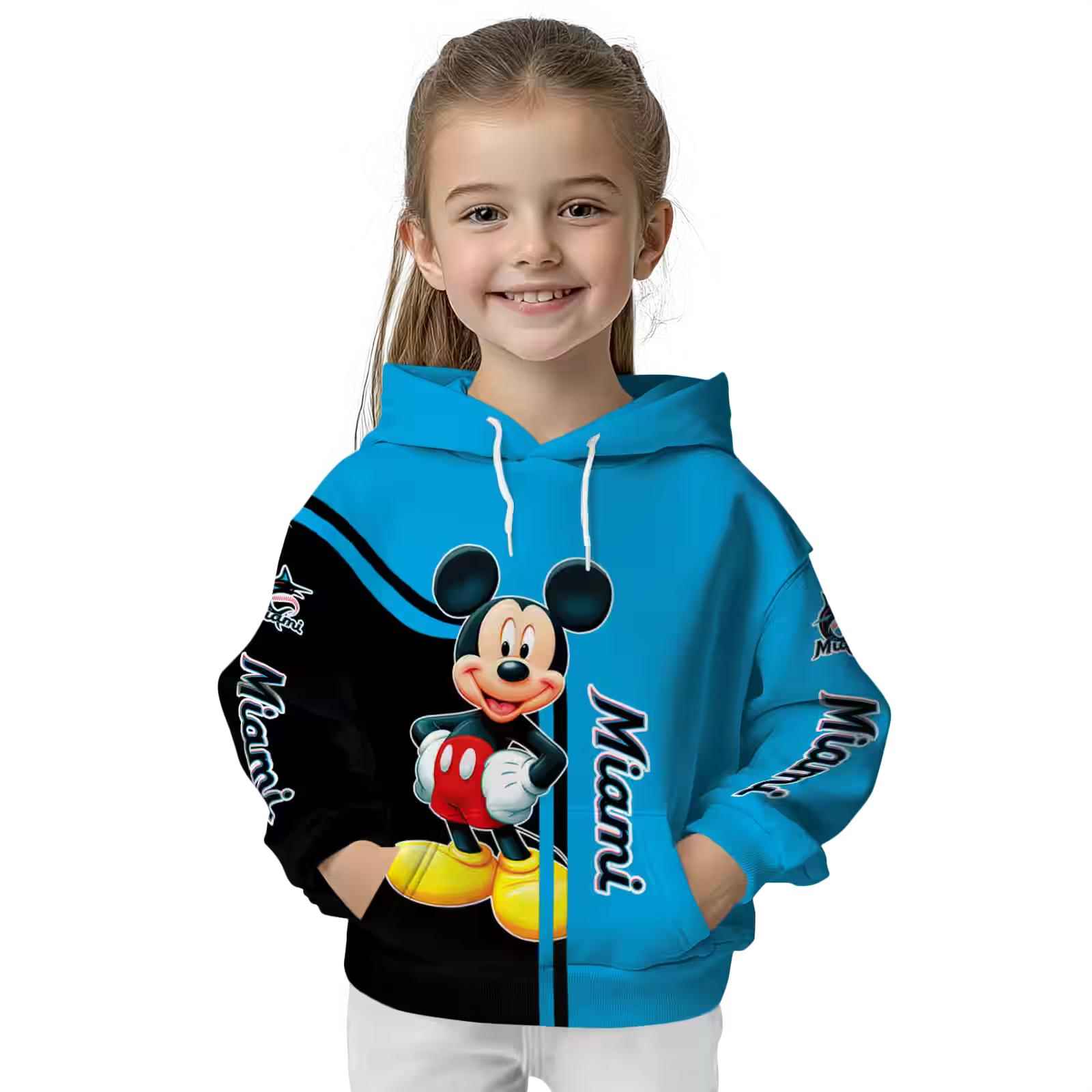 miami marlins mickey mouse blue black hoodie top rated