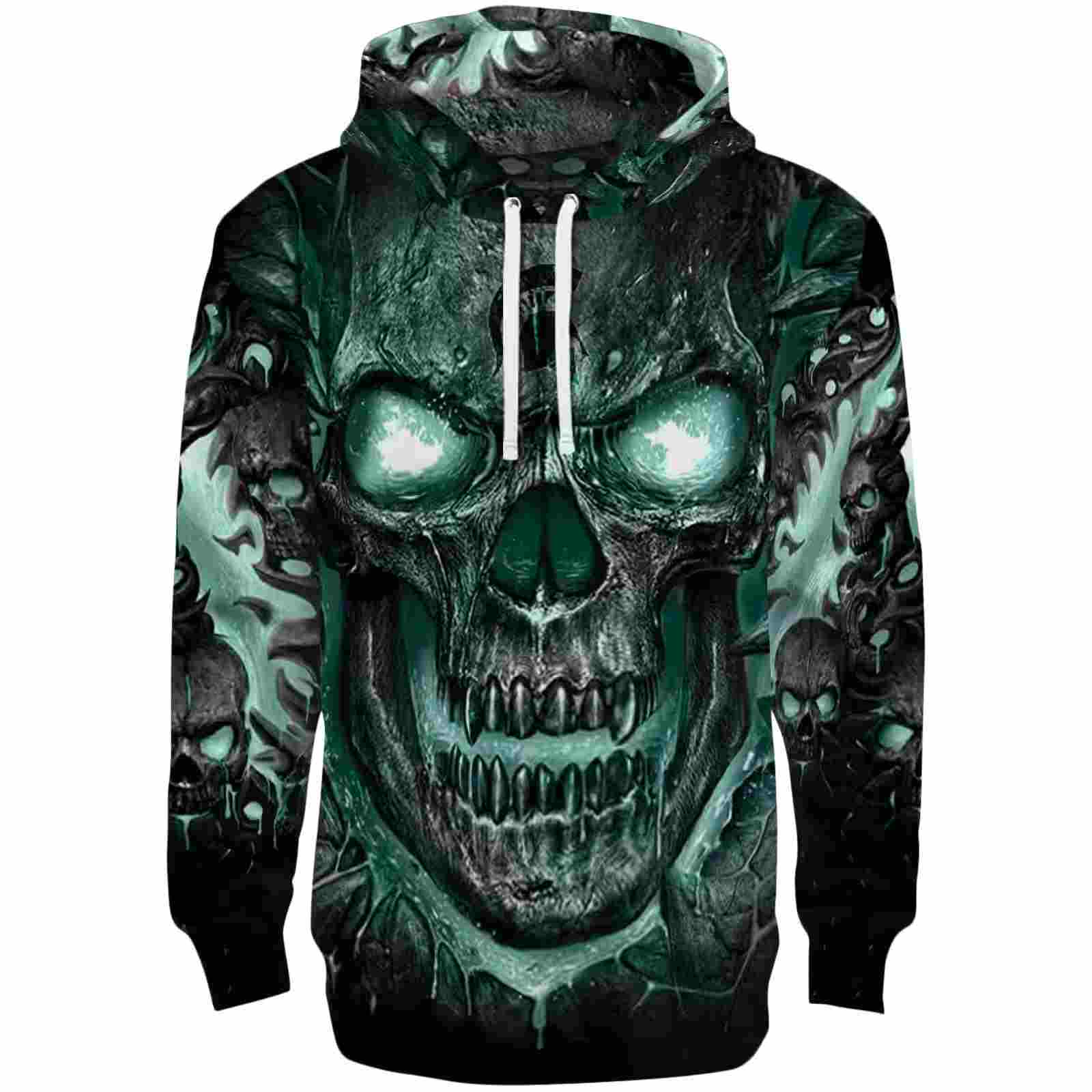 Michigan State Spartans Demonic Skull Green Black Hoodie