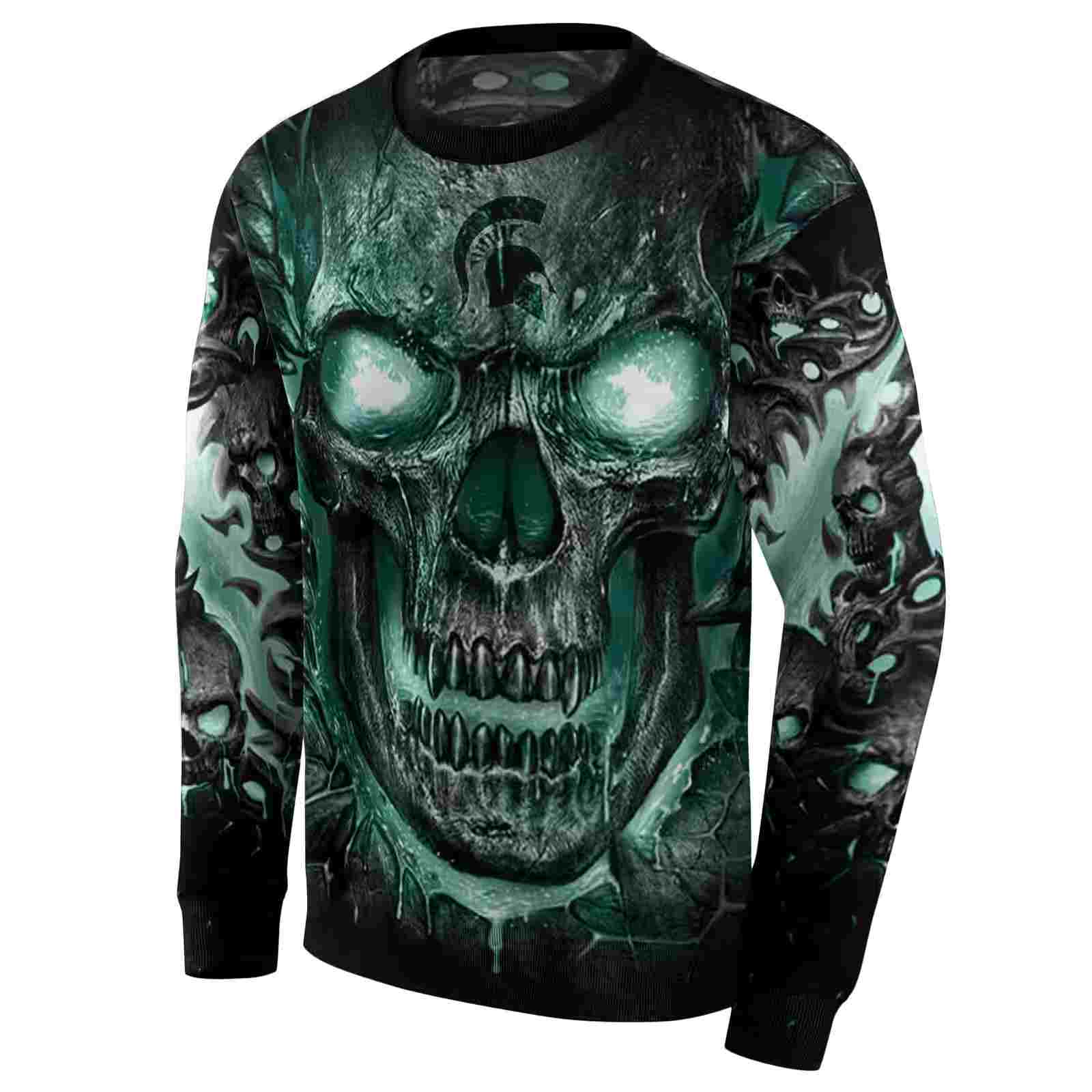 michigan state spartans demonic skull green black hoodie new arrival