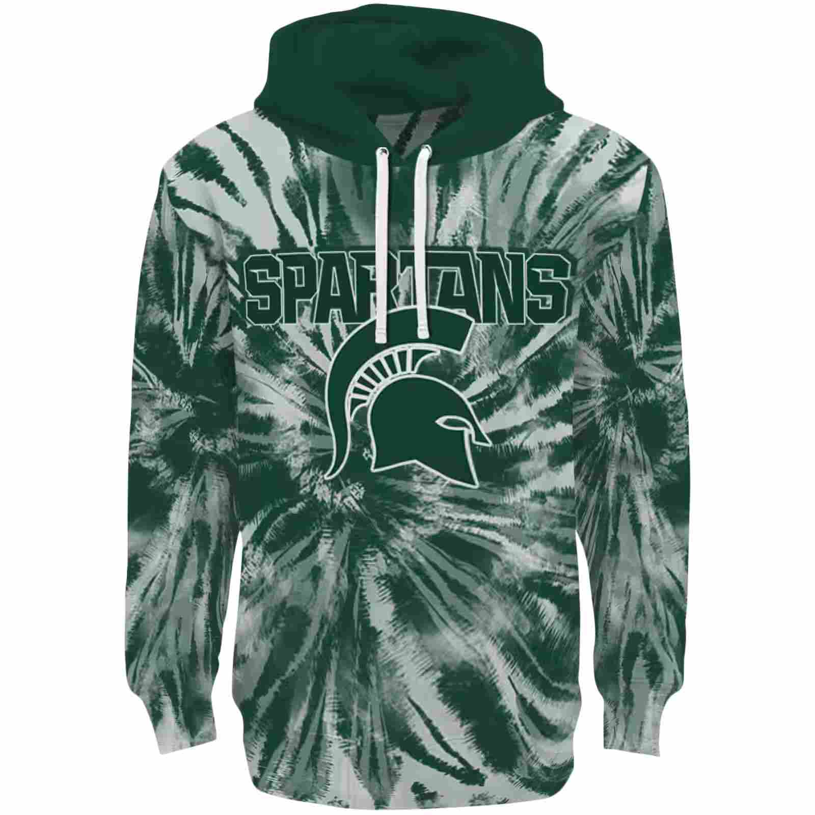 Michigan State Spartans Tie Dye Pattern Green Hoodie