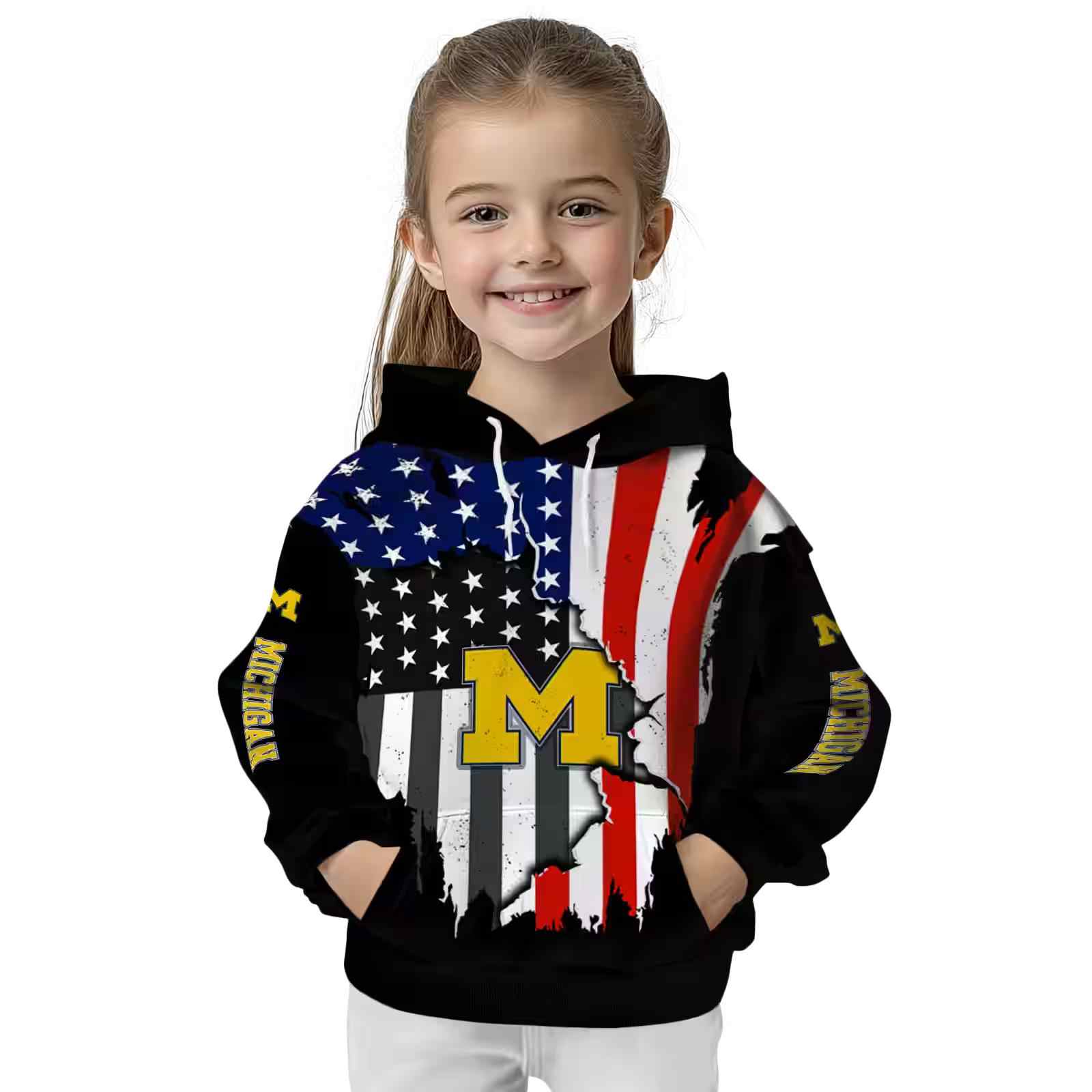 michigan wolverines american pride black hoodie top rated