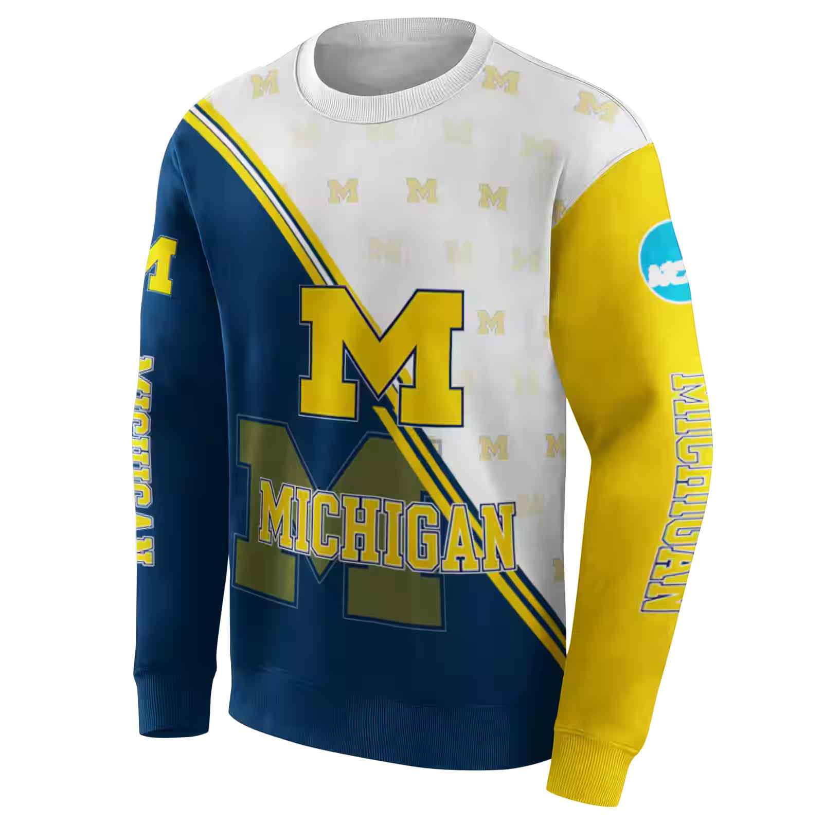 michigan wolverines diagonal stripe blue white hoodie new arrival