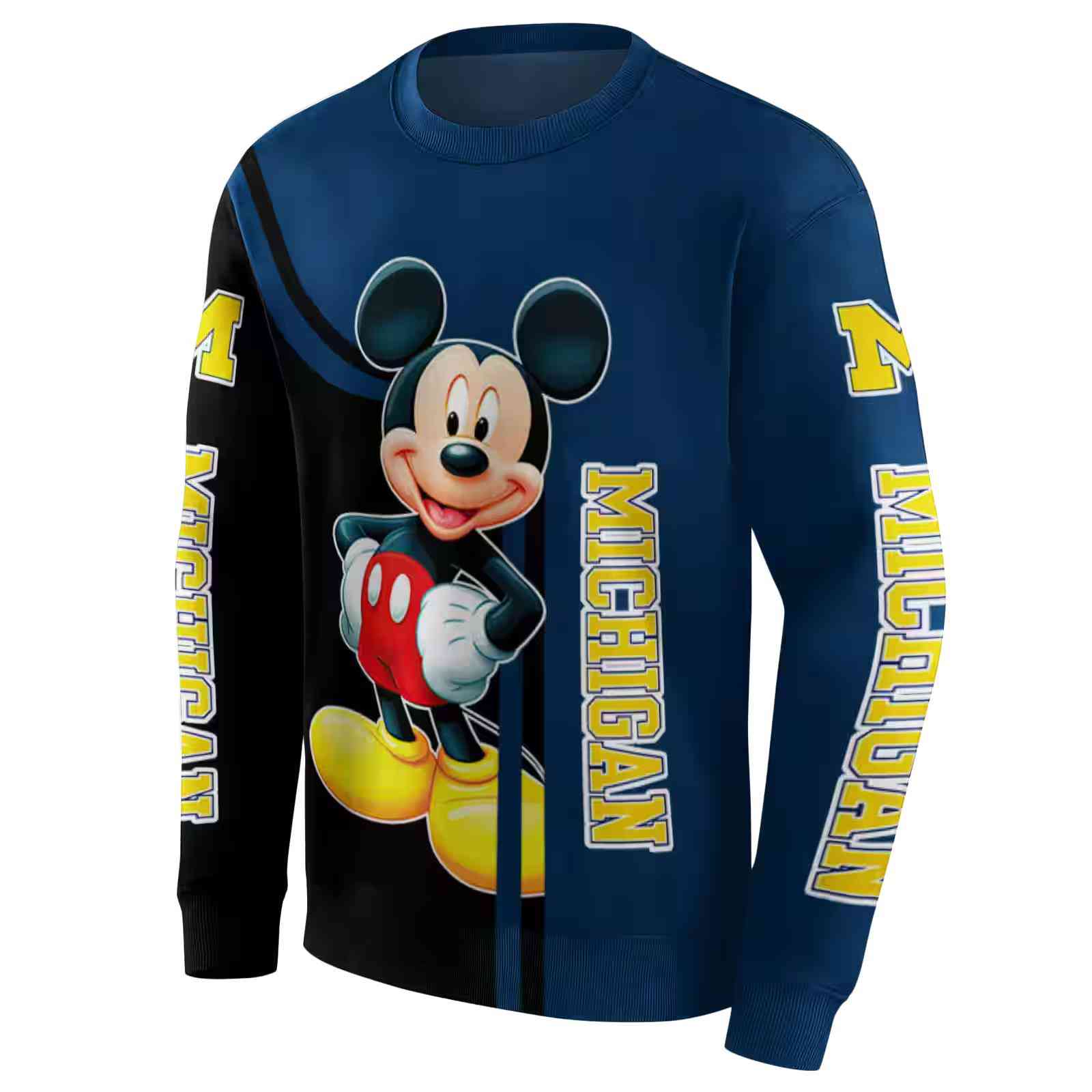 michigan wolverines mickey mouse blue black hoodie new arrival